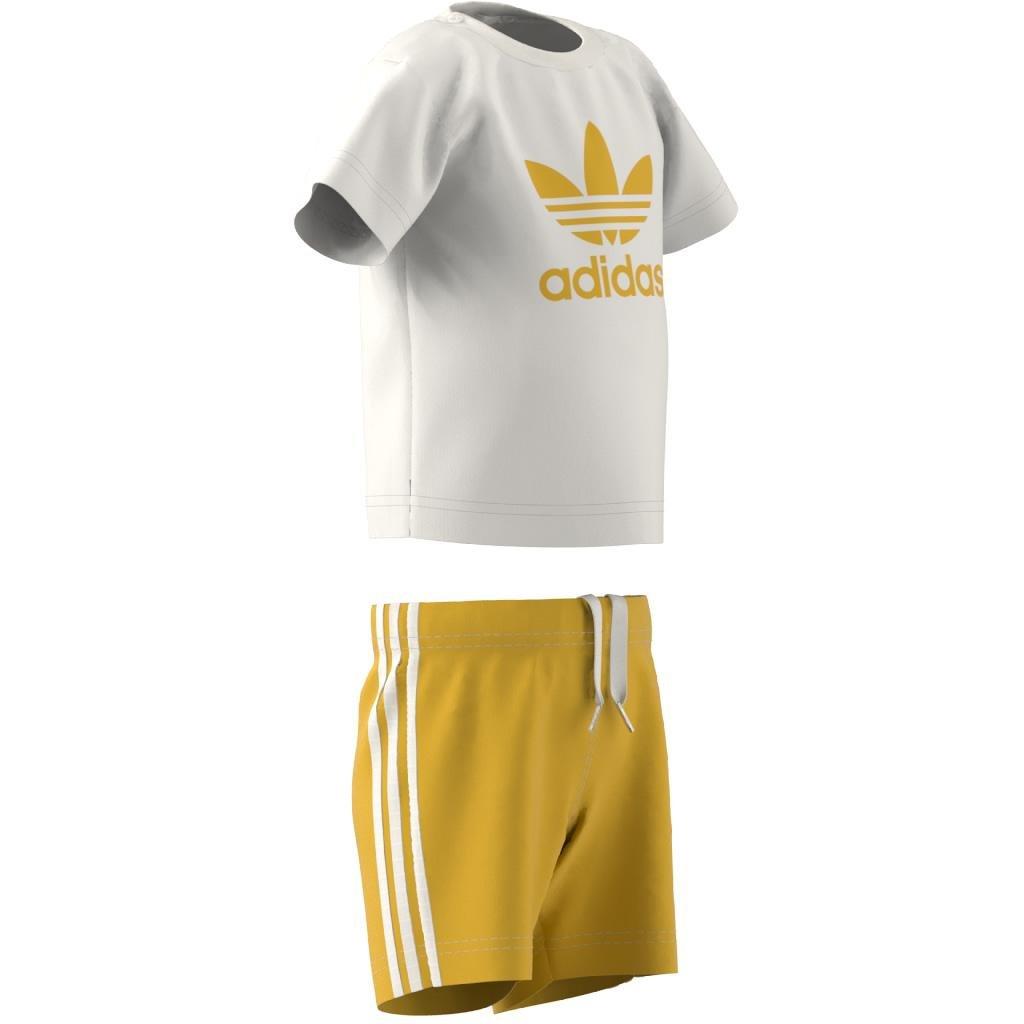 Unisex Kids Trefoil Shorts Tee Set, Yellow, A901_ONE, large image number 9
