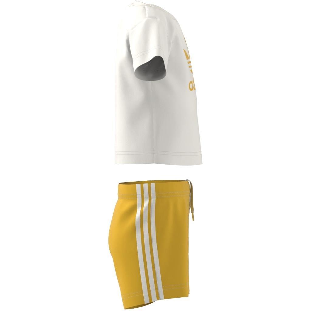 Unisex Kids Trefoil Shorts Tee Set, Yellow, A901_ONE, large image number 10