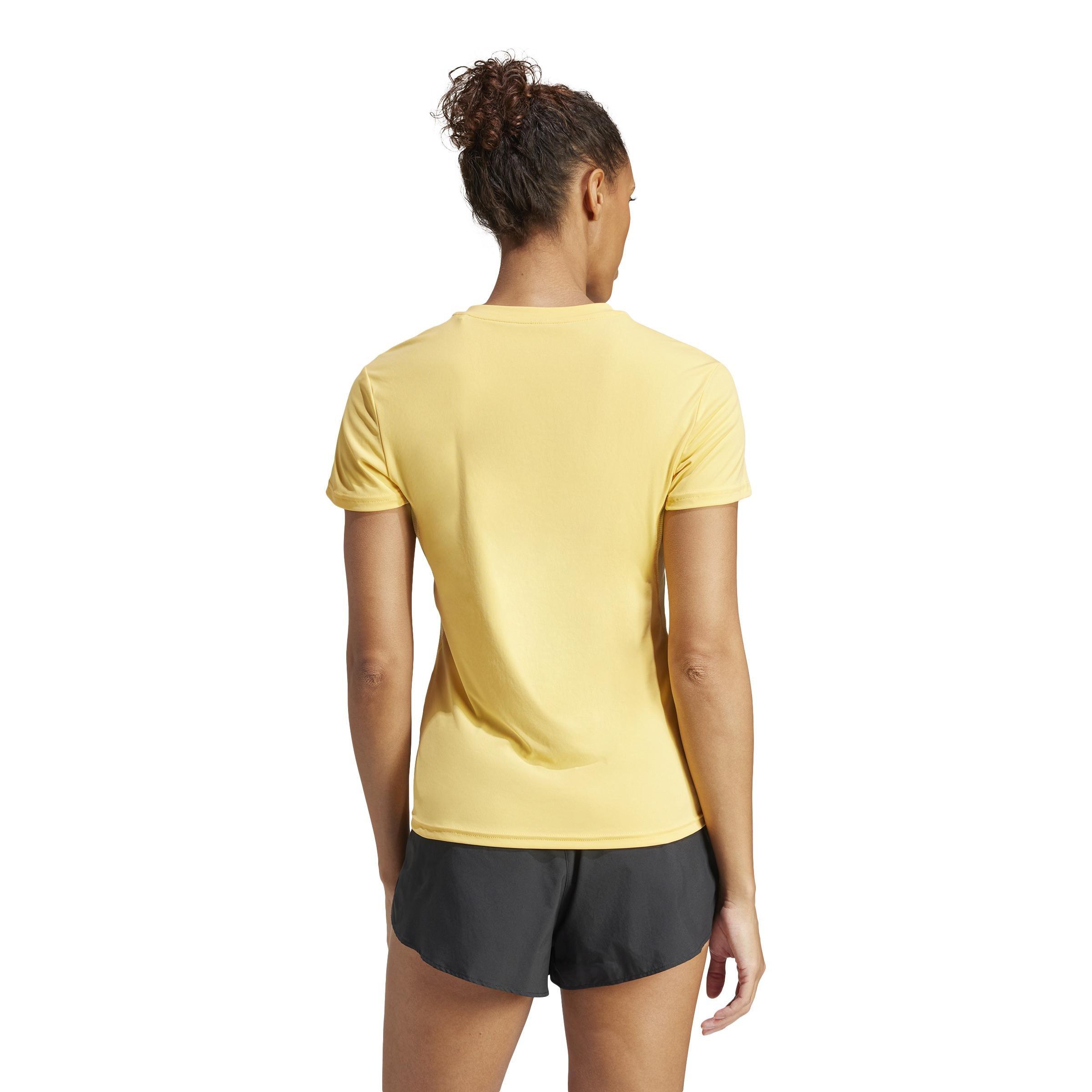 Adizero Essentials Running T-Shirt, Yellow, A901_ONE, large image number 3