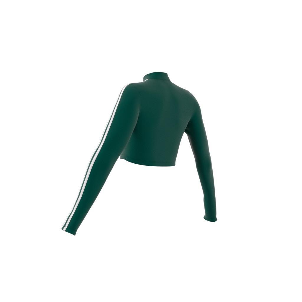 3-Stripes Cropped Long-Sleeve Top, Green, A901_ONE, large image number 7