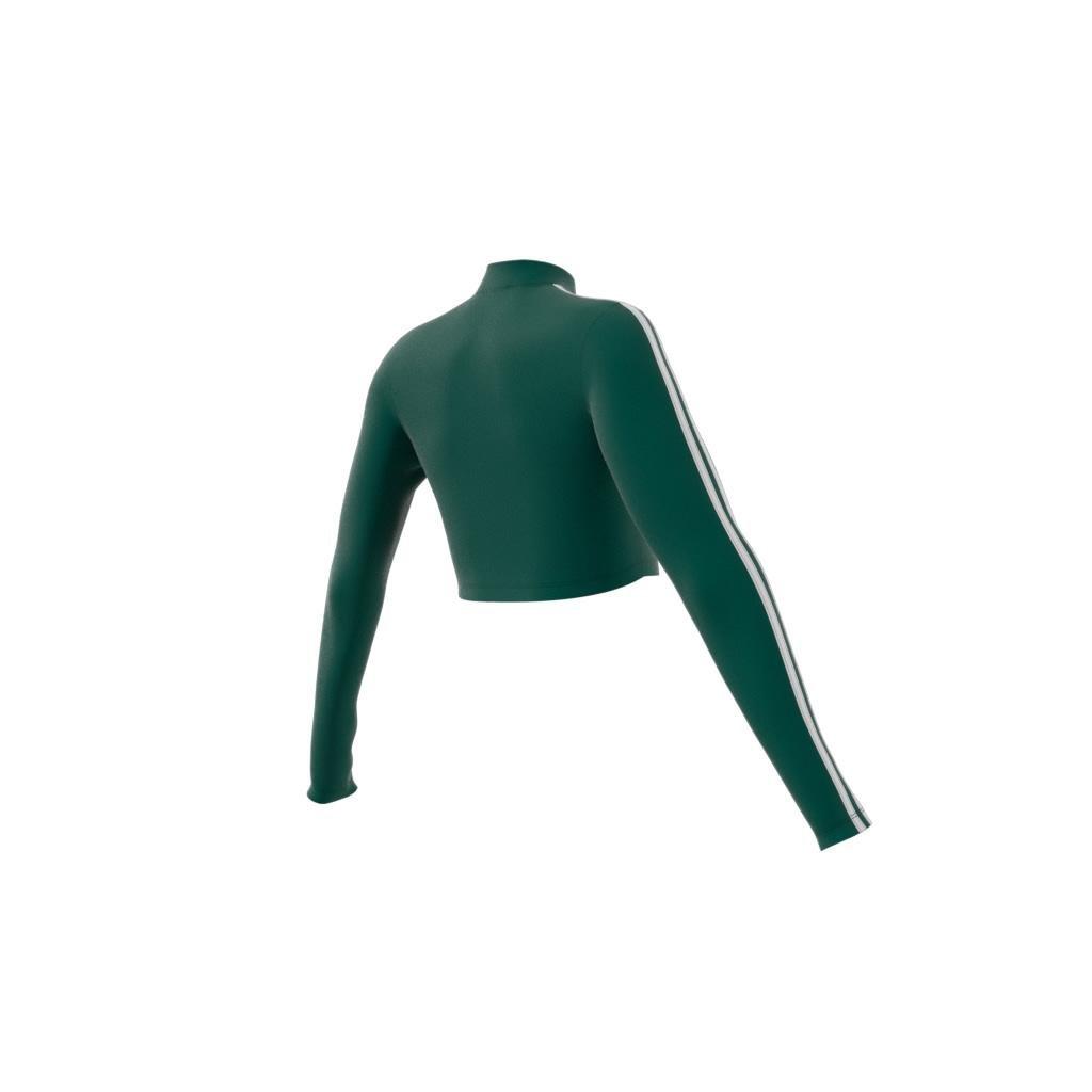 3-Stripes Cropped Long-Sleeve Top, Green, A901_ONE, large image number 9