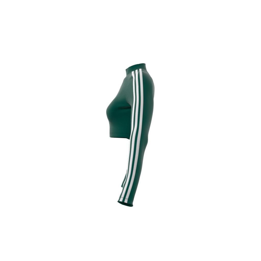 3-Stripes Cropped Long-Sleeve Top, Green, A901_ONE, large image number 10