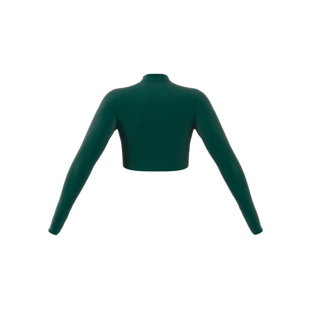 3-Stripes Cropped Long-Sleeve Top, Green, A901_ONE, large image number 14