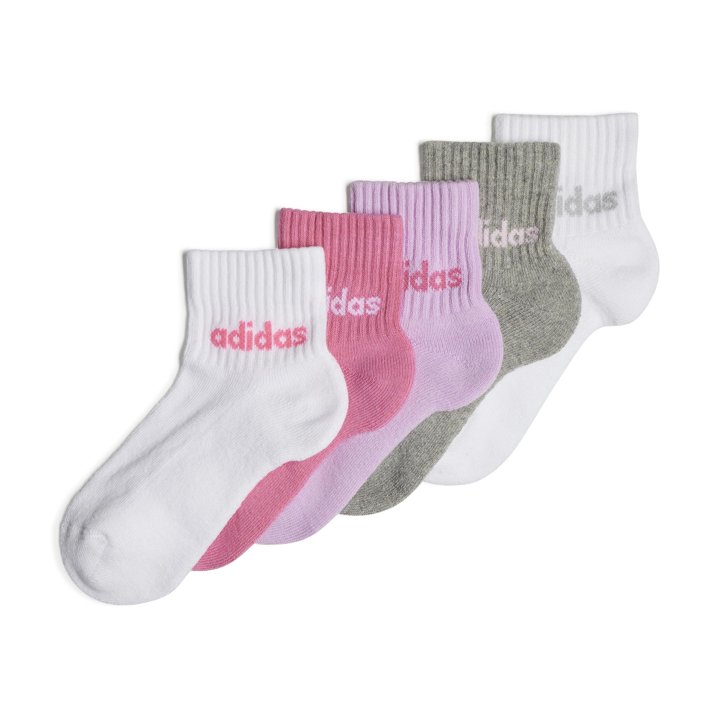 Unisex Kids Linear Ankle Socks - 5 Pairs, Multicolour, , large image number 0