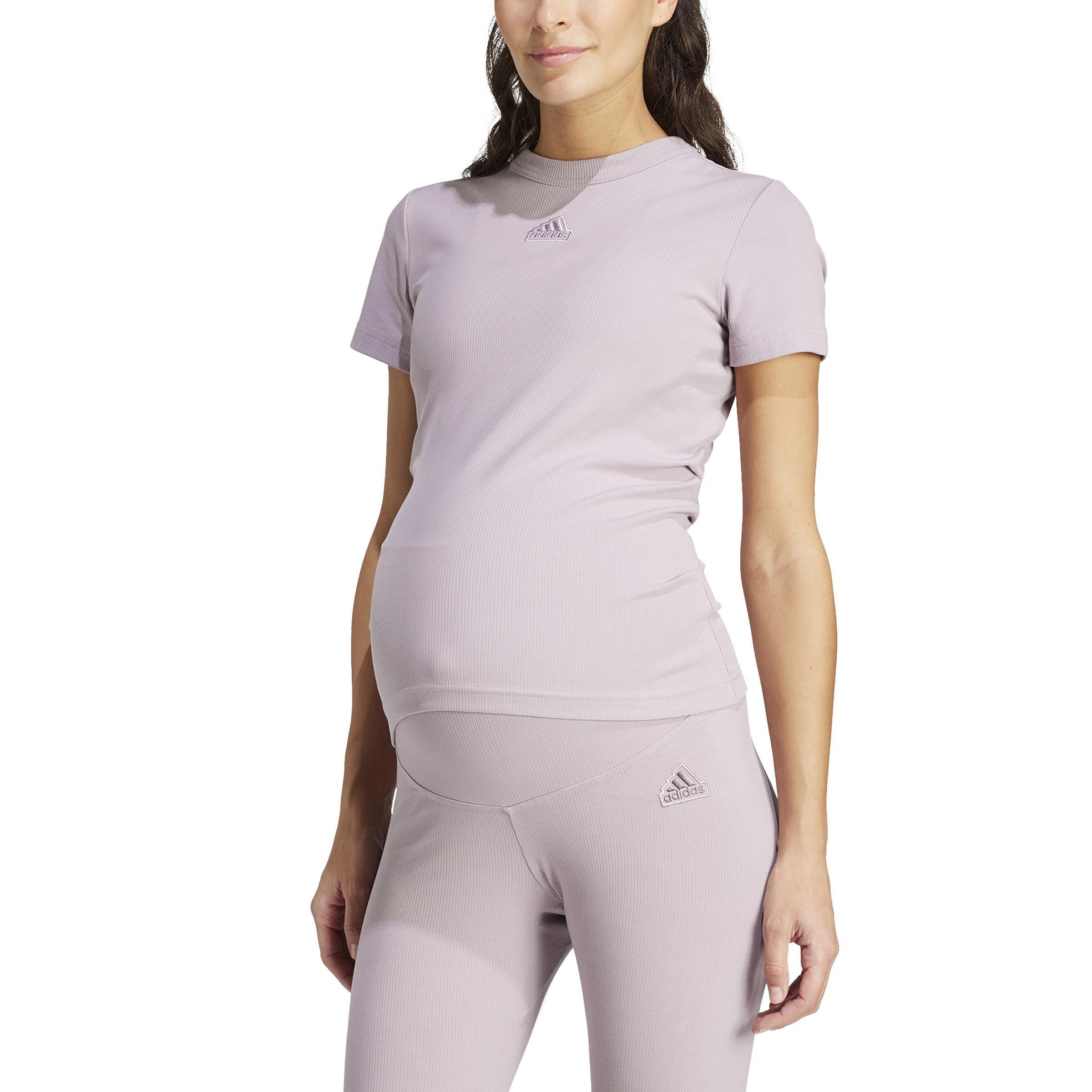Ribbed Fitted T-Shirt (Maternity), Purple, A901_ONE, large image number 1
