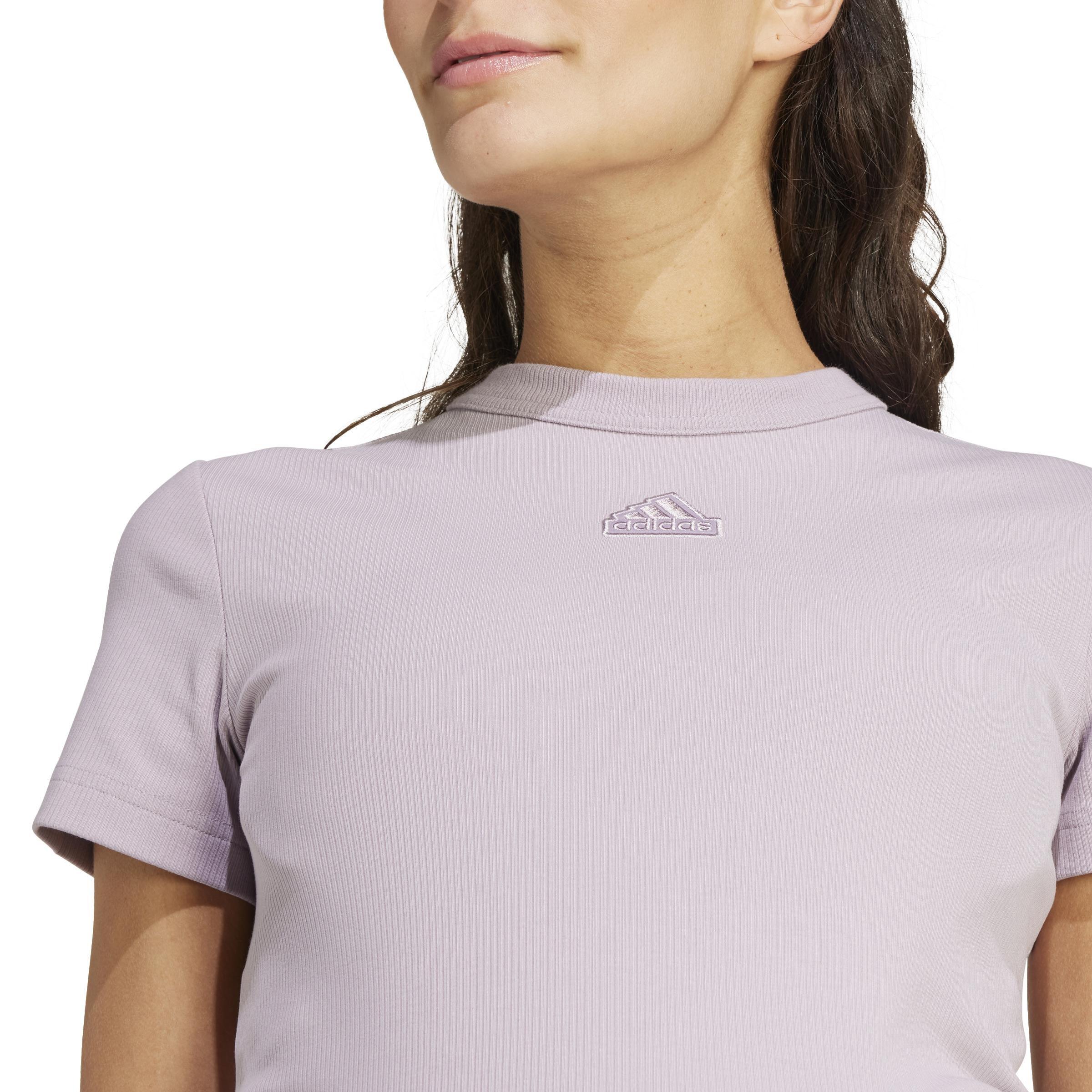 Ribbed Fitted T-Shirt (Maternity), Purple, A901_ONE, large image number 5