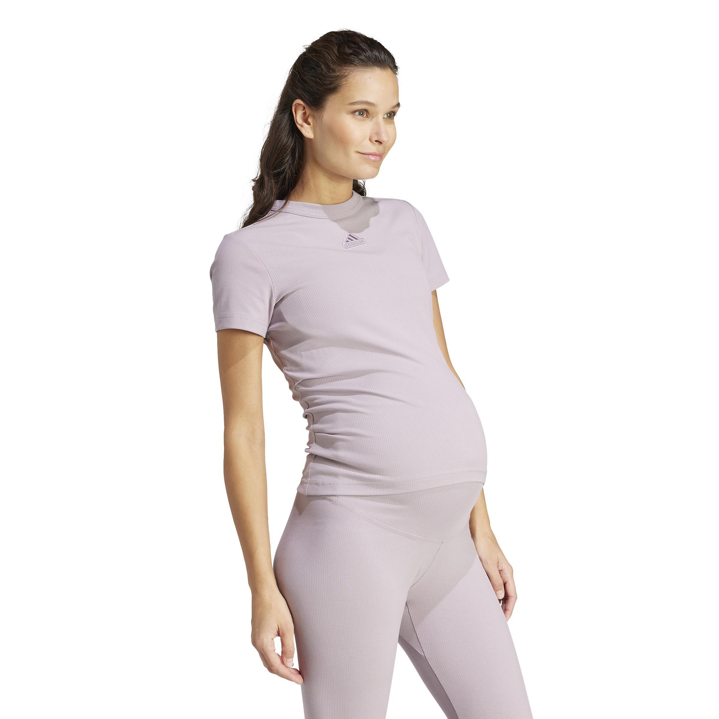 Ribbed Fitted T-Shirt (Maternity), Purple, A901_ONE, large image number 8
