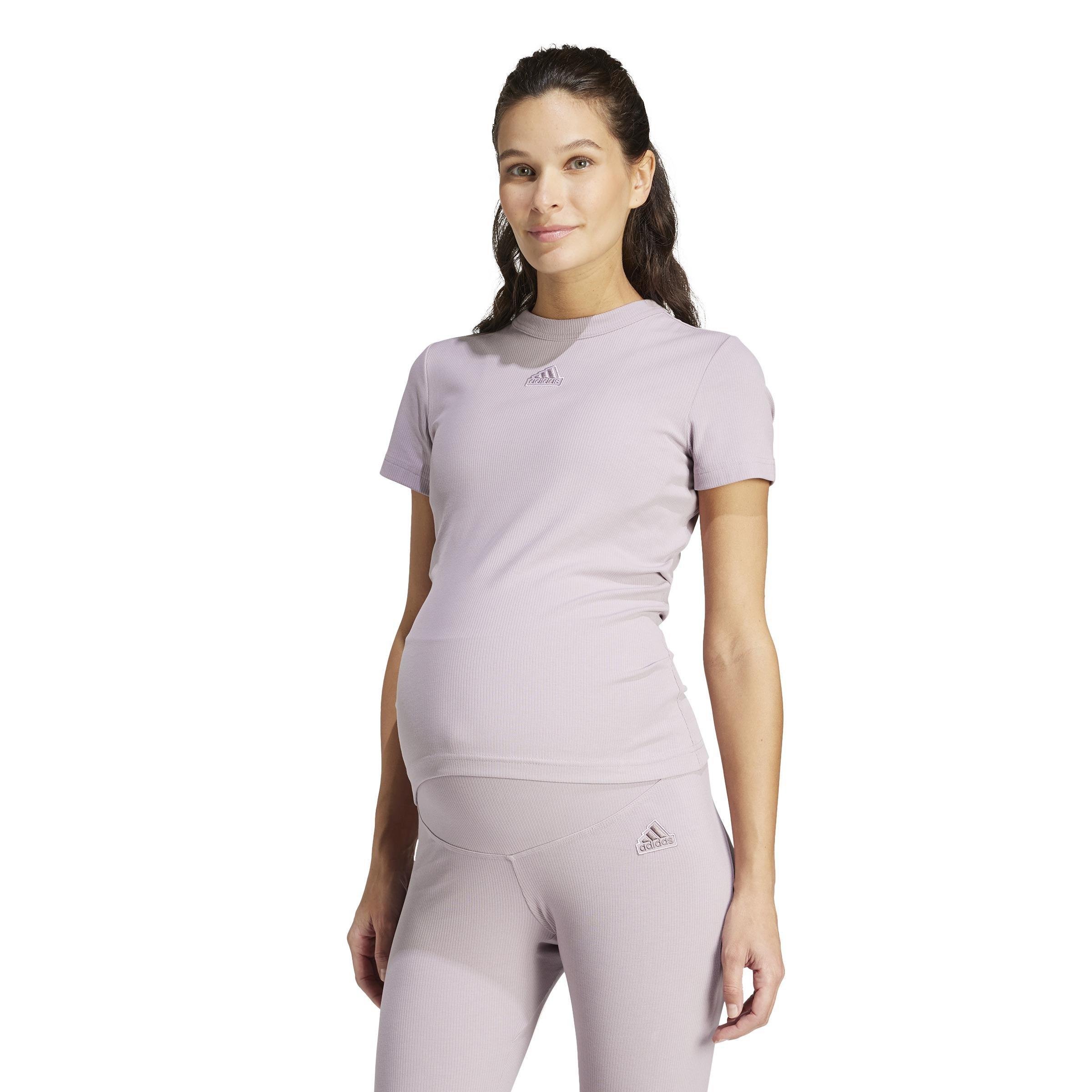 Ribbed Fitted T-Shirt (Maternity), Purple, A901_ONE, large image number 11