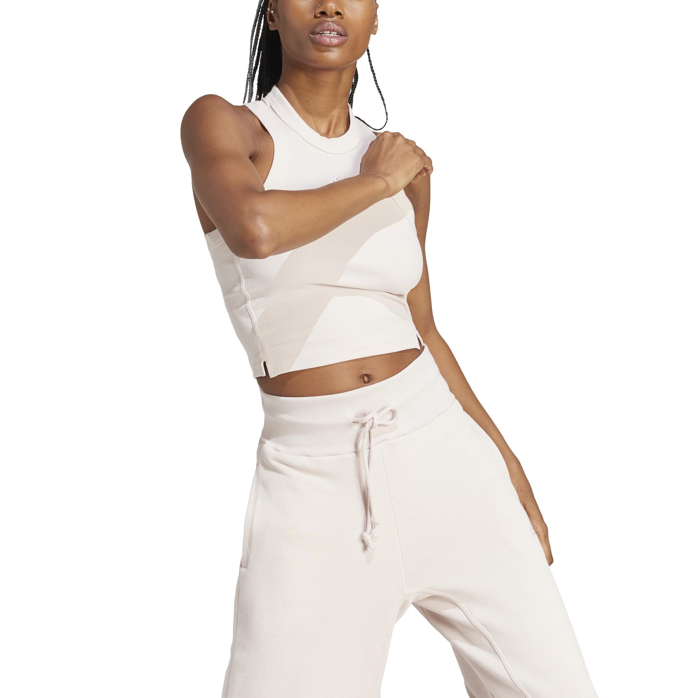 Lounge Ribbed Crop Tank Top, Pink, A901_ONE, large image number 2