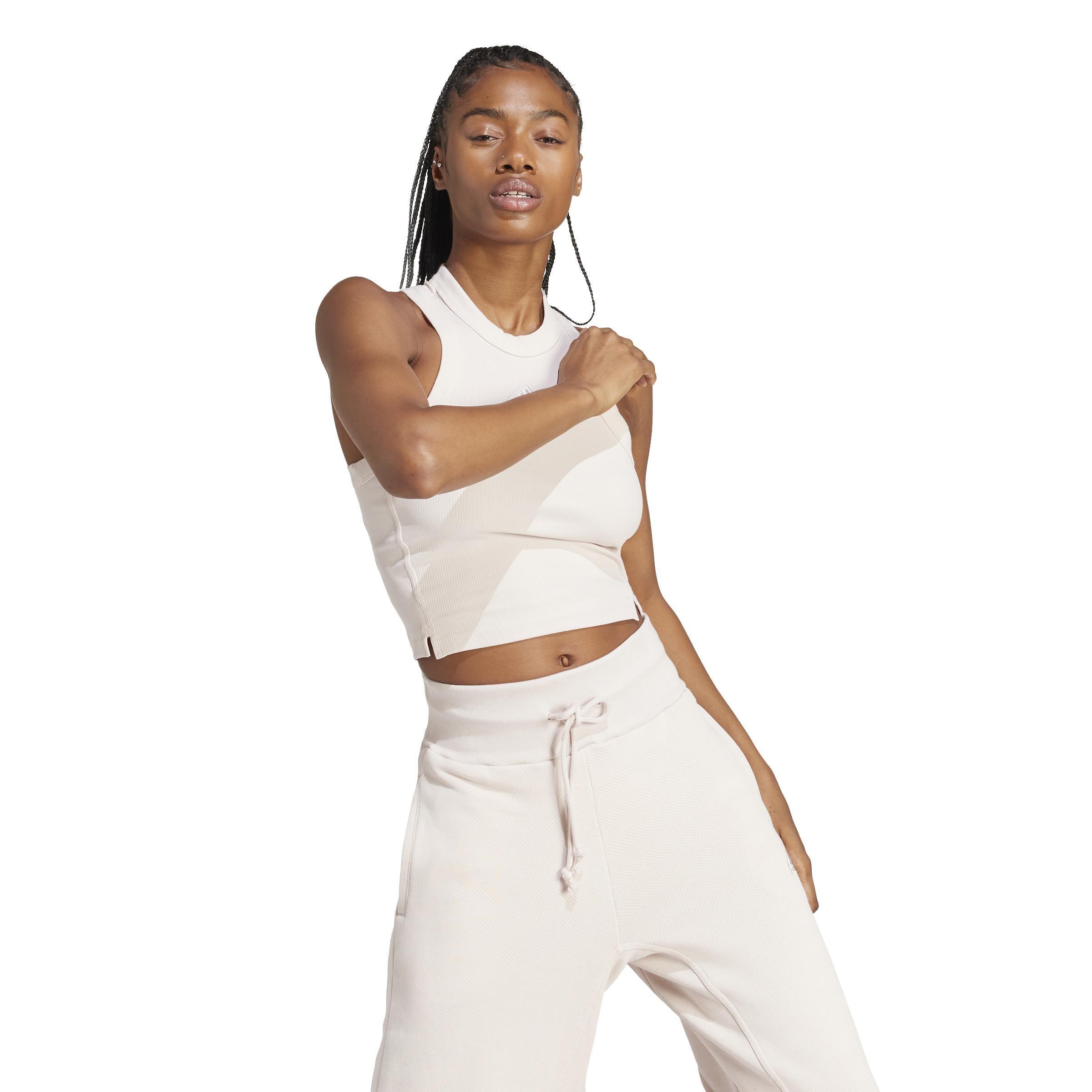 Lounge Ribbed Crop Tank Top, Pink, A901_ONE, large image number 9