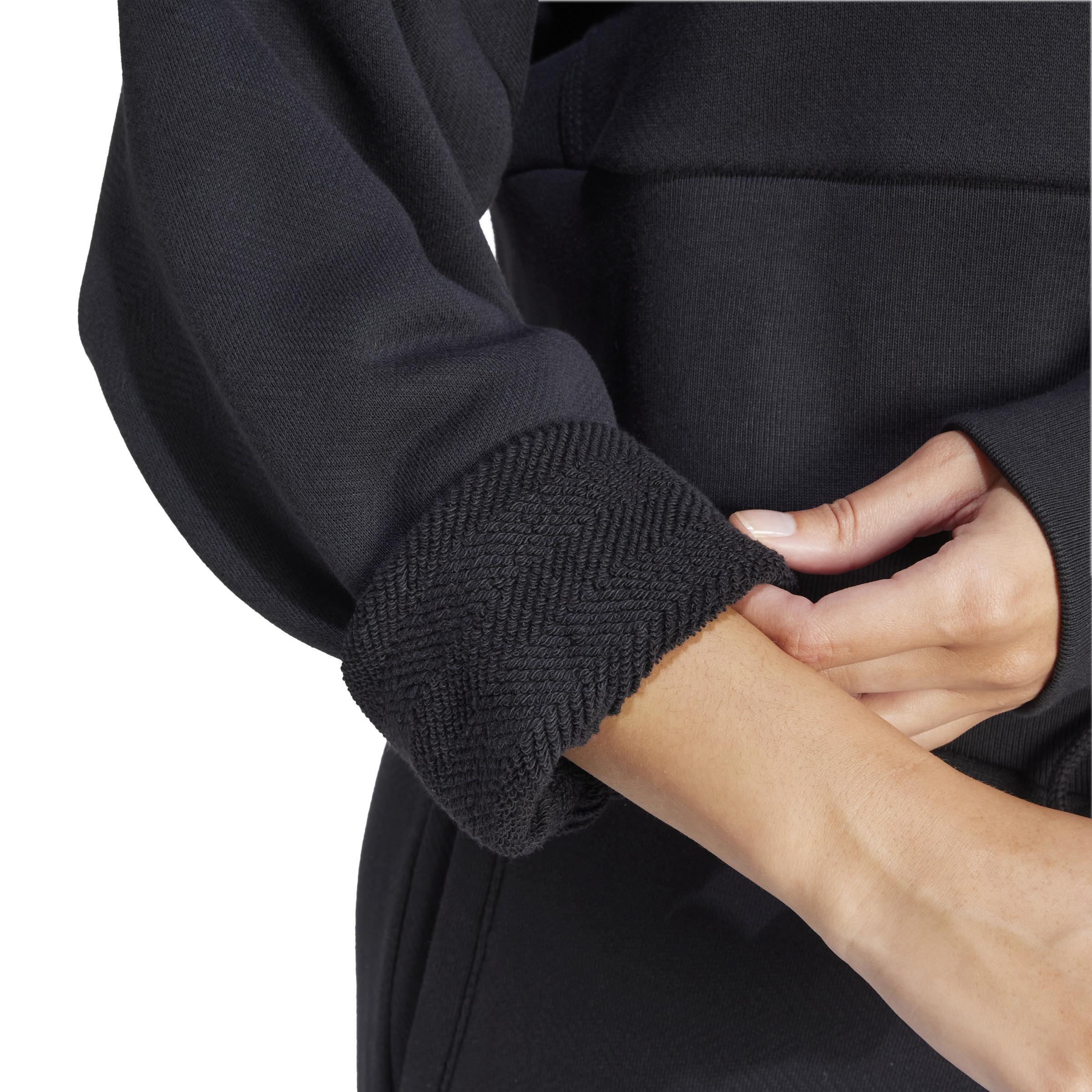 Lounge French Terry Loose Crop Sweatshirt, Black, A901_ONE, large image number 6