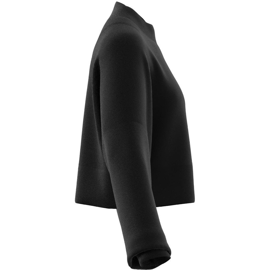 Lounge French Terry Loose Crop Sweatshirt, Black, A901_ONE, large image number 8