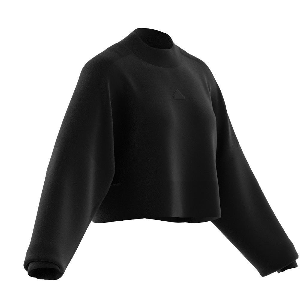 Lounge French Terry Loose Crop Sweatshirt, Black, A901_ONE, large image number 11