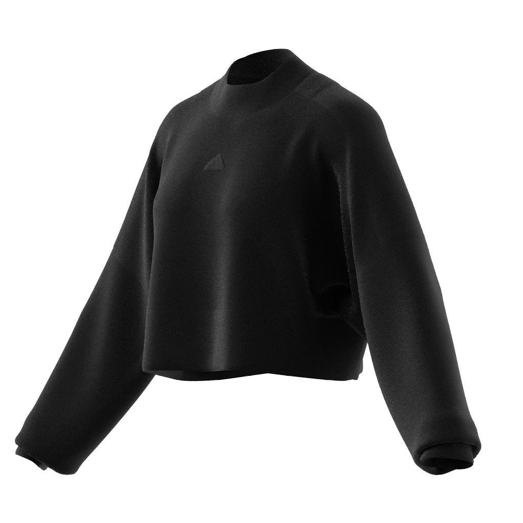 Lounge French Terry Loose Crop Sweatshirt, Black, A901_ONE, large image number 13