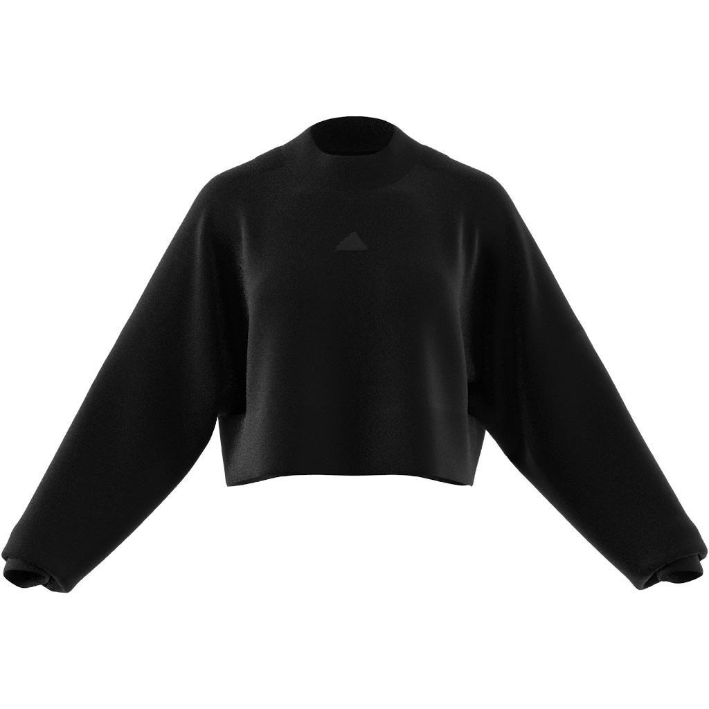 Lounge French Terry Loose Crop Sweatshirt, Black, A901_ONE, large image number 14