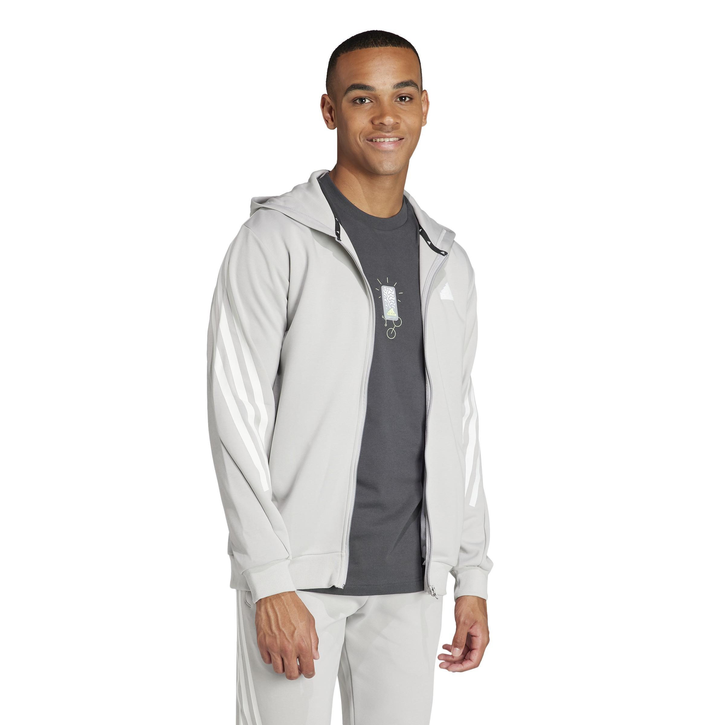 Future Icons 3-Stripes Full Zip Hoodie, Grey, A901_ONE, large image number 9