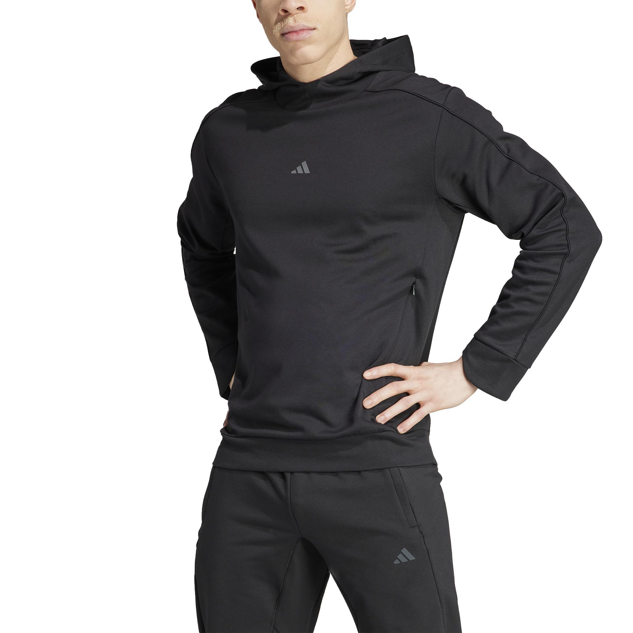 Yoga Training Hoodie, Black, A901_ONE, large image number 0