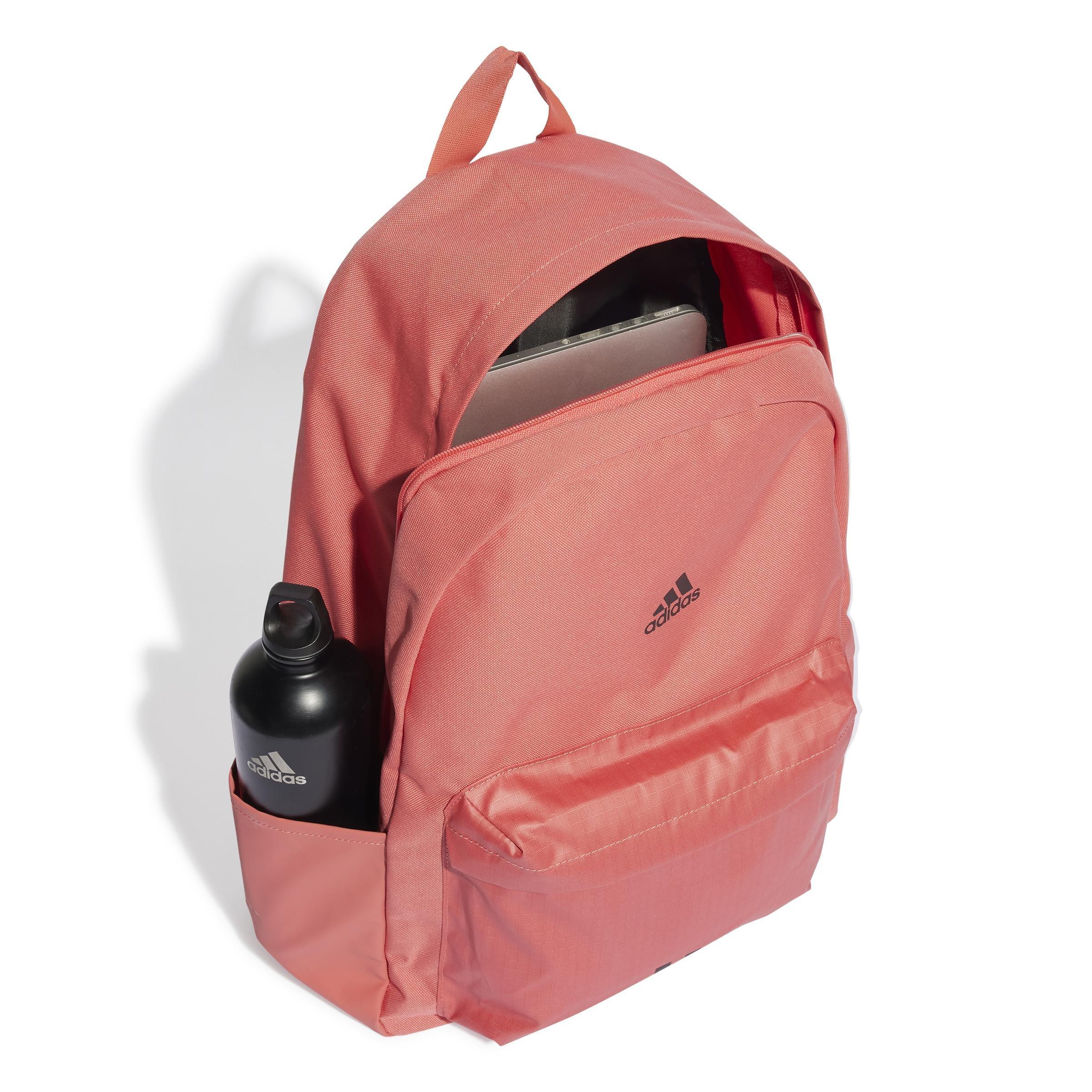 Unisex Classic Badge of Sport 3-Stripes Backpack, Red, A901_ONE, large image number 2