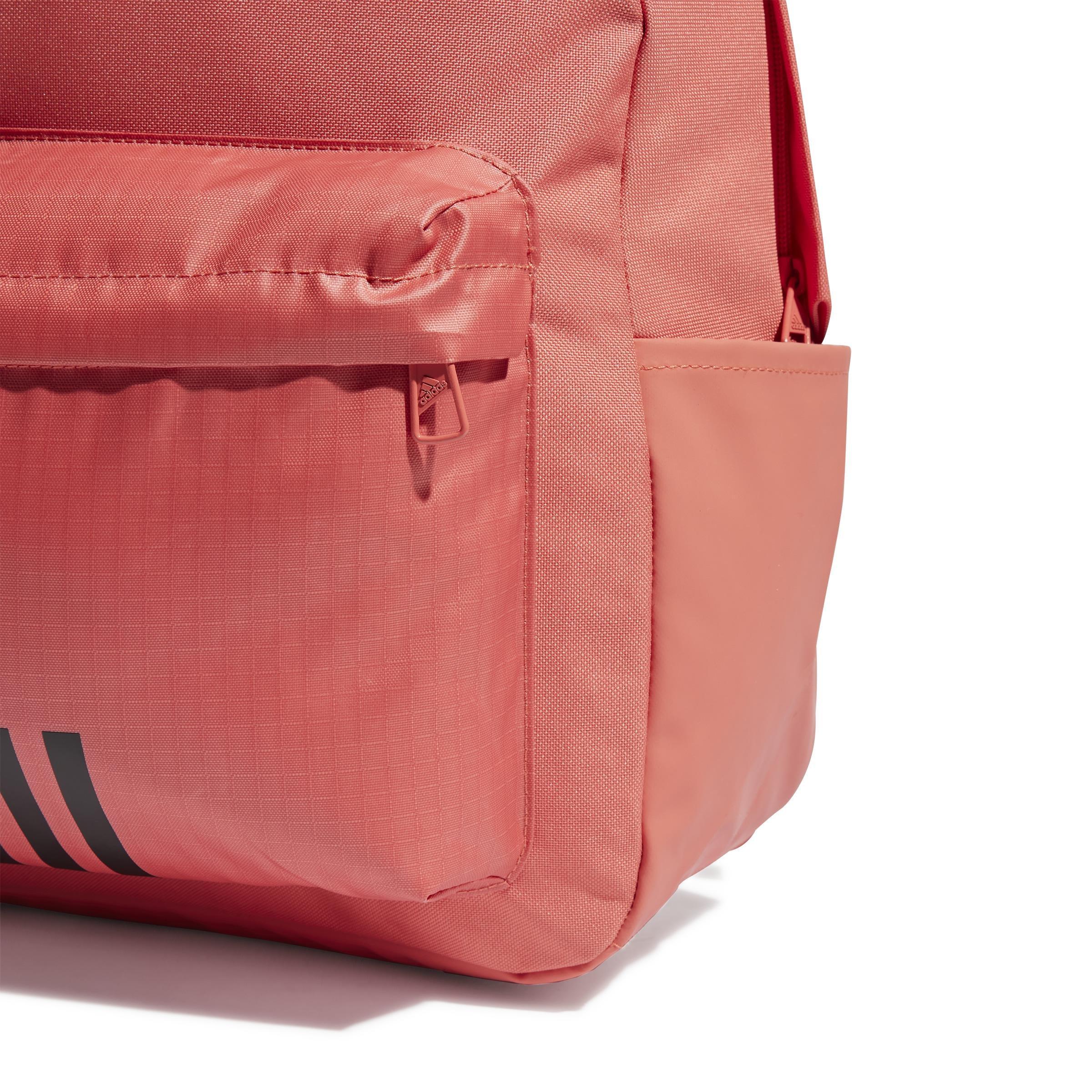 Unisex Classic Badge of Sport 3-Stripes Backpack, Red, A901_ONE, large image number 4