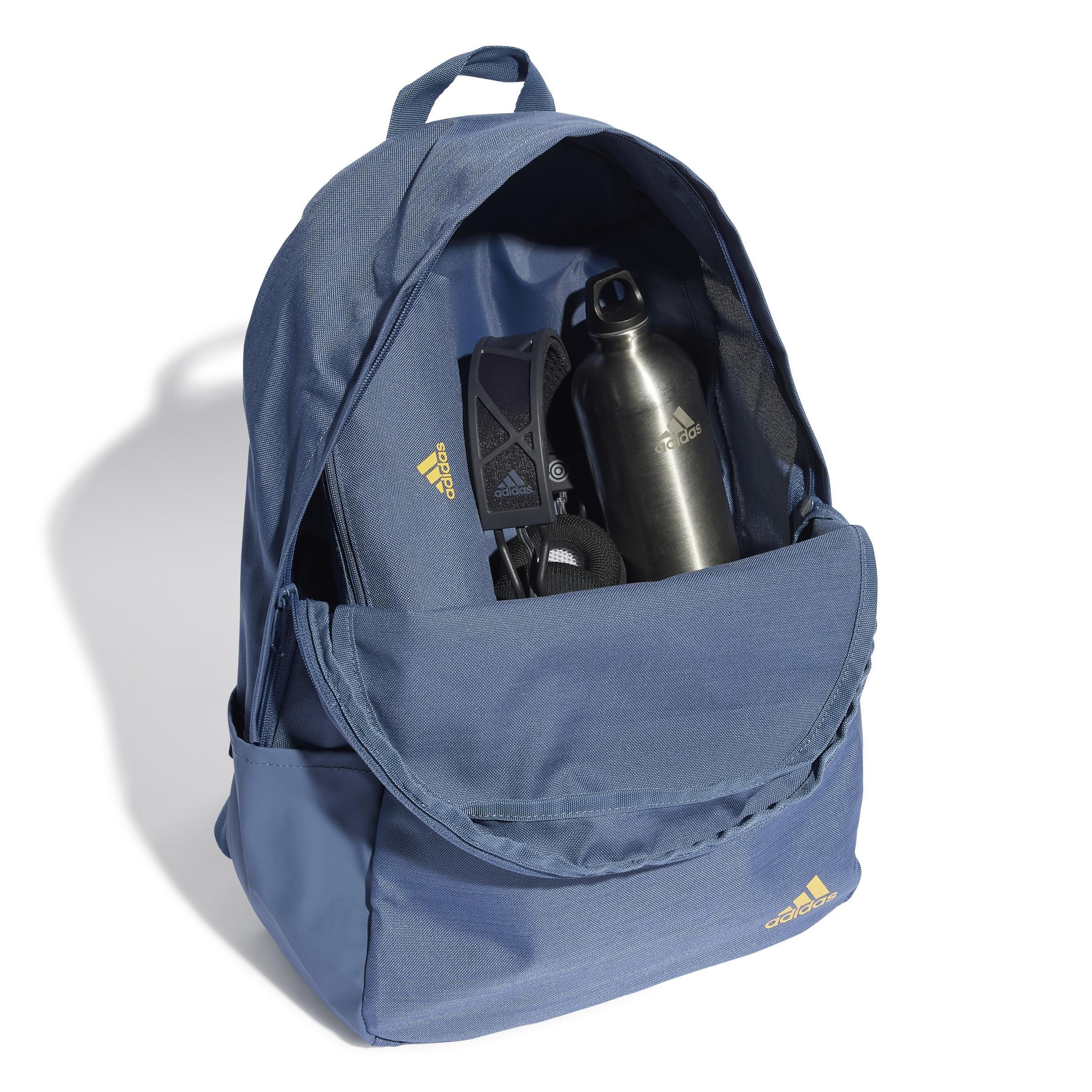 Unisex Classic Horizontal 3-Stripes Backpack, Blue, A901_ONE, large image number 2