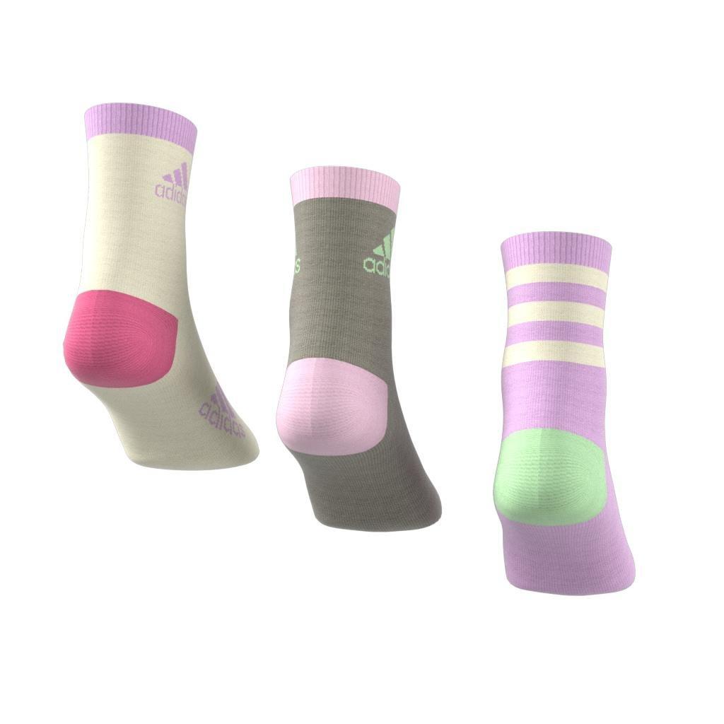 Unisex Kids Graphic Socks 3 Pairs, Purple, , large image number 1