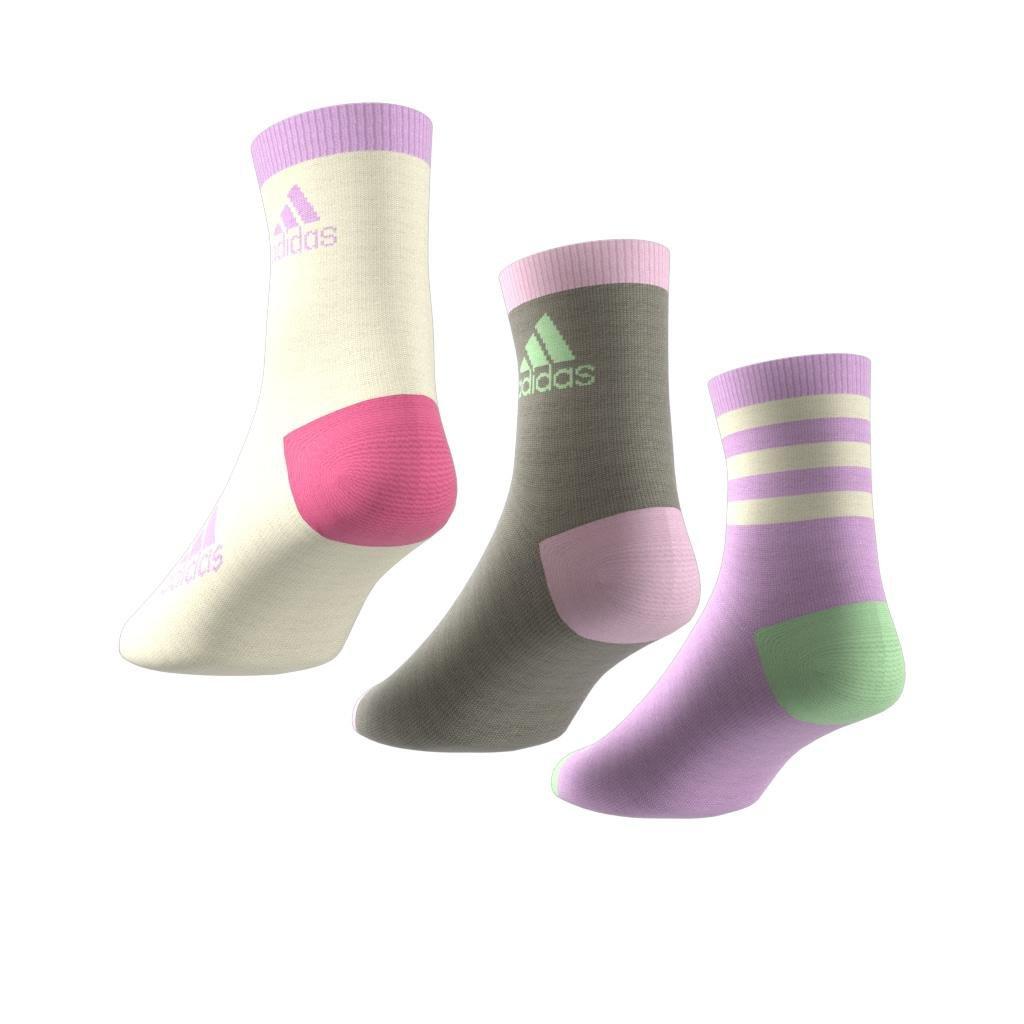 Unisex Kids Graphic Socks 3 Pairs, Purple, , large image number 4