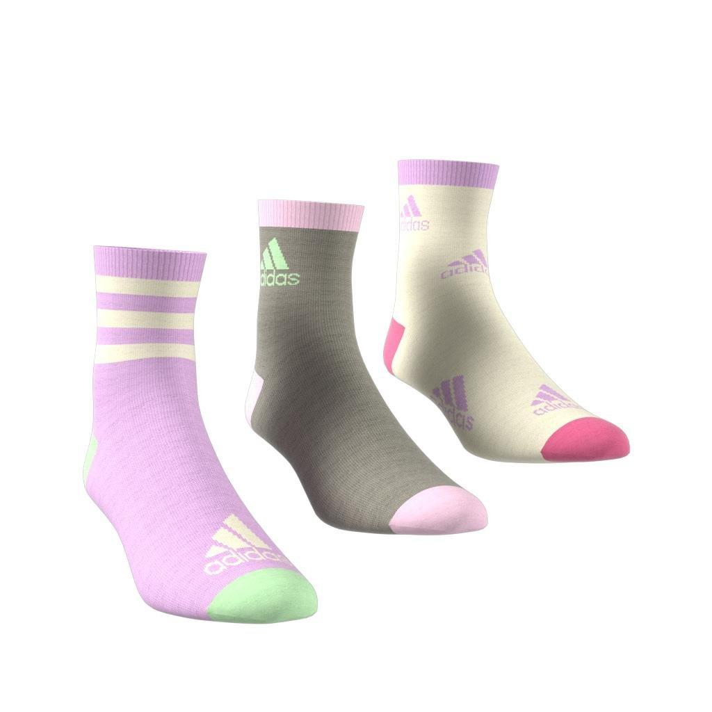 Unisex Kids Graphic Socks 3 Pairs, Purple, , large image number 5