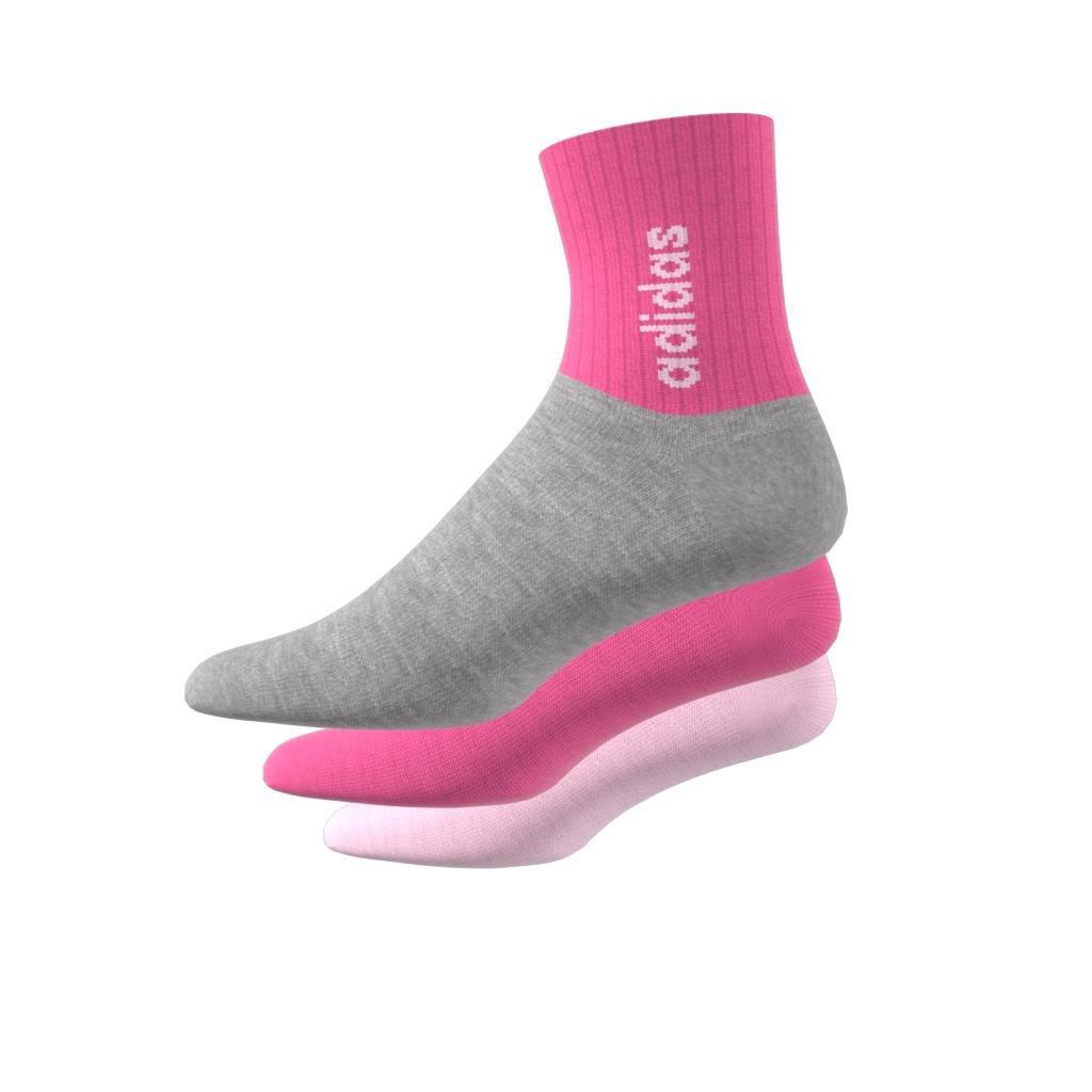 Unisex Kids Linear Crew Socks 3 Pairs, Pink, A901_ONE, large image number 7
