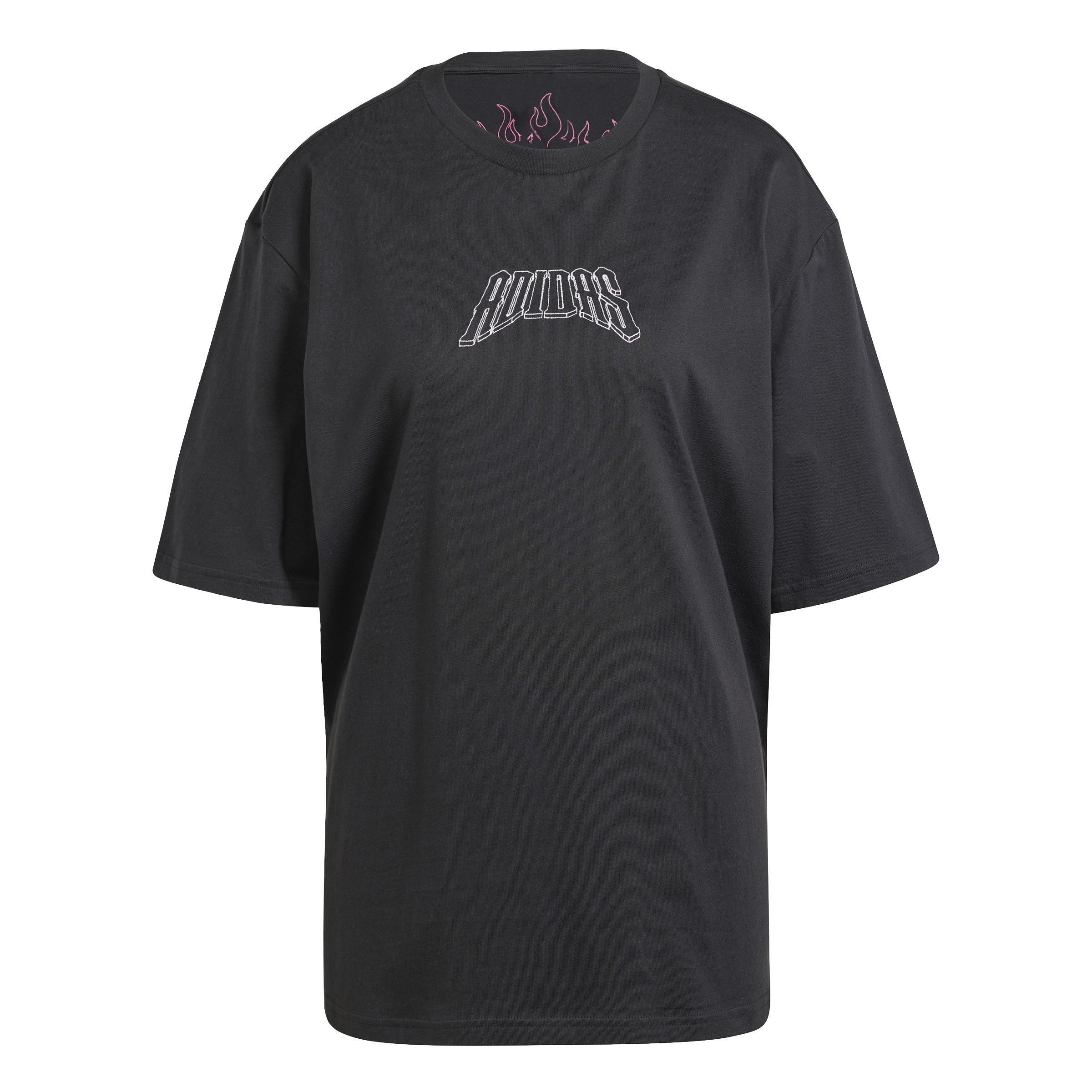 Band Merch Graphic Boyfriend T-Shirt, Black, , large image number 1