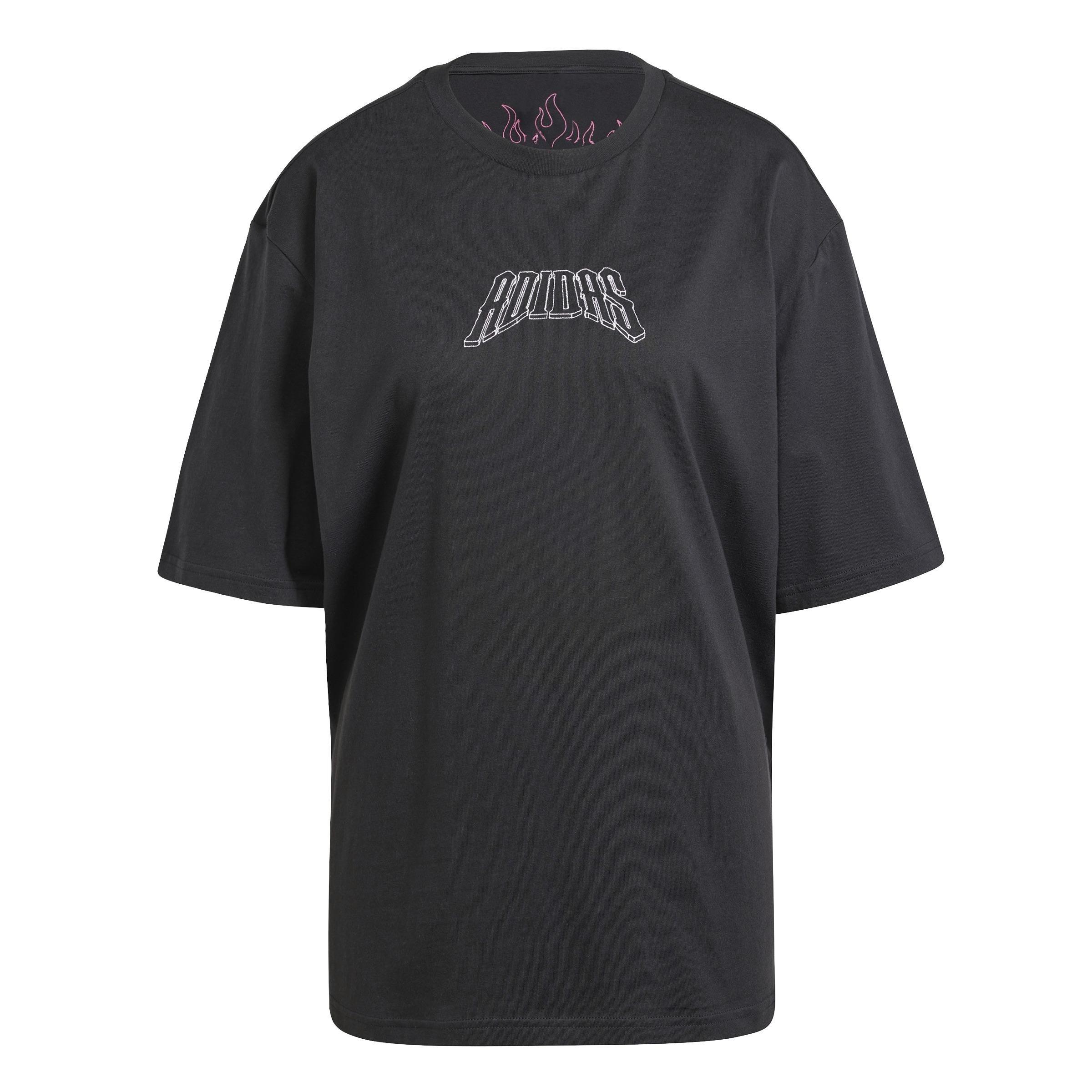 Band Merch Graphic Boyfriend T-Shirt, Black, A901_ONE, large image number 2