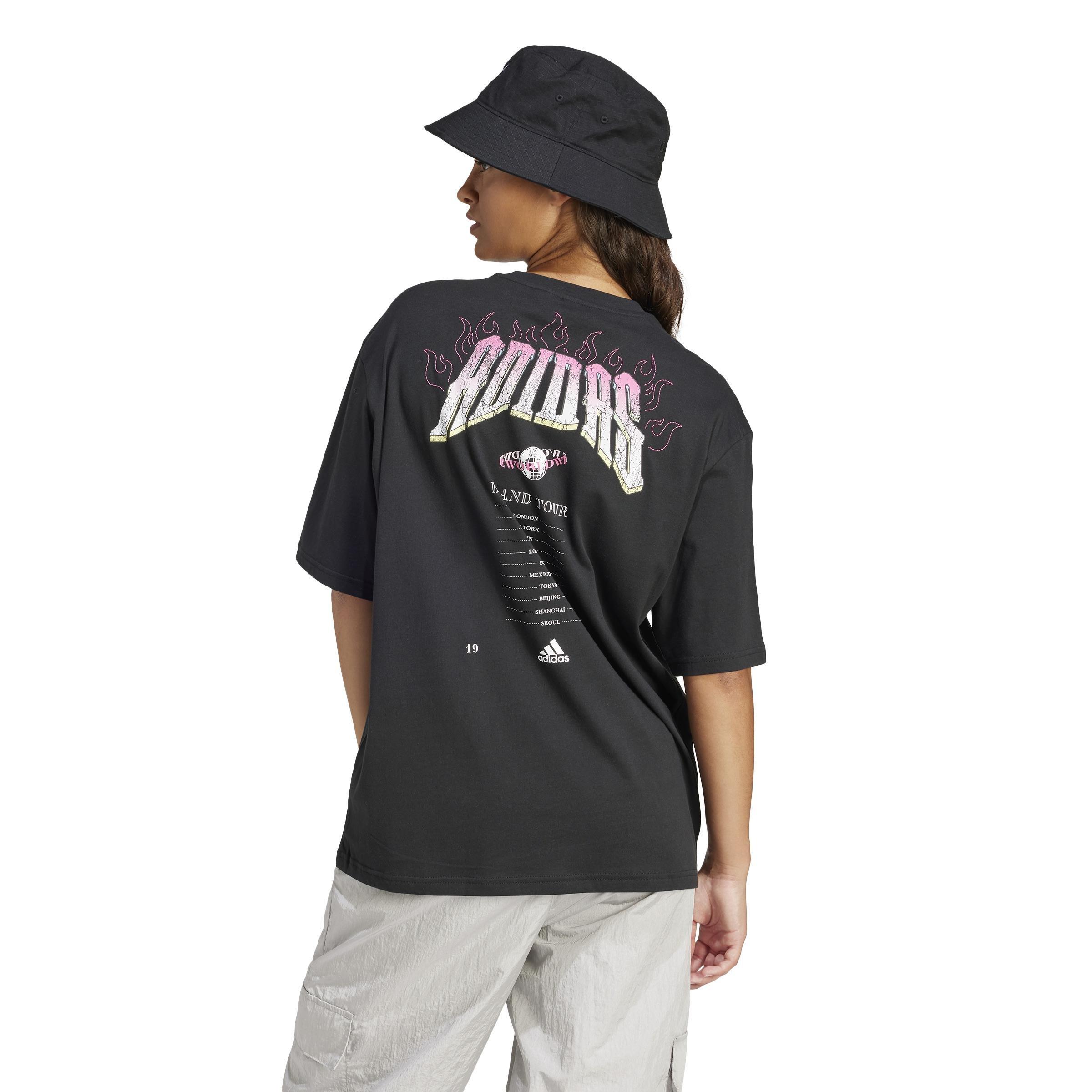 Band Merch Graphic Boyfriend T-Shirt, Black, A901_ONE, large image number 3