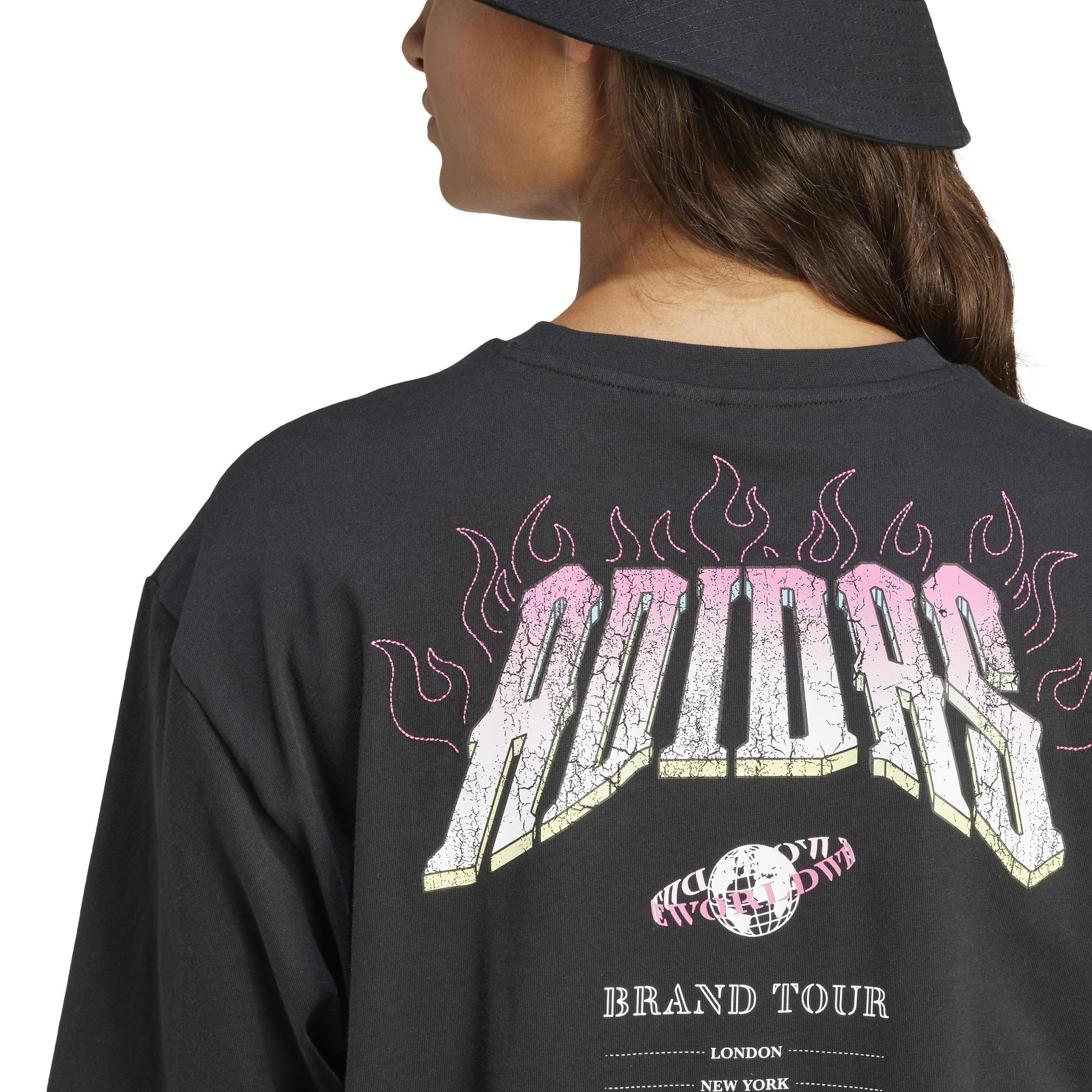 Band Merch Graphic Boyfriend T-Shirt, Black, A901_ONE, large image number 4