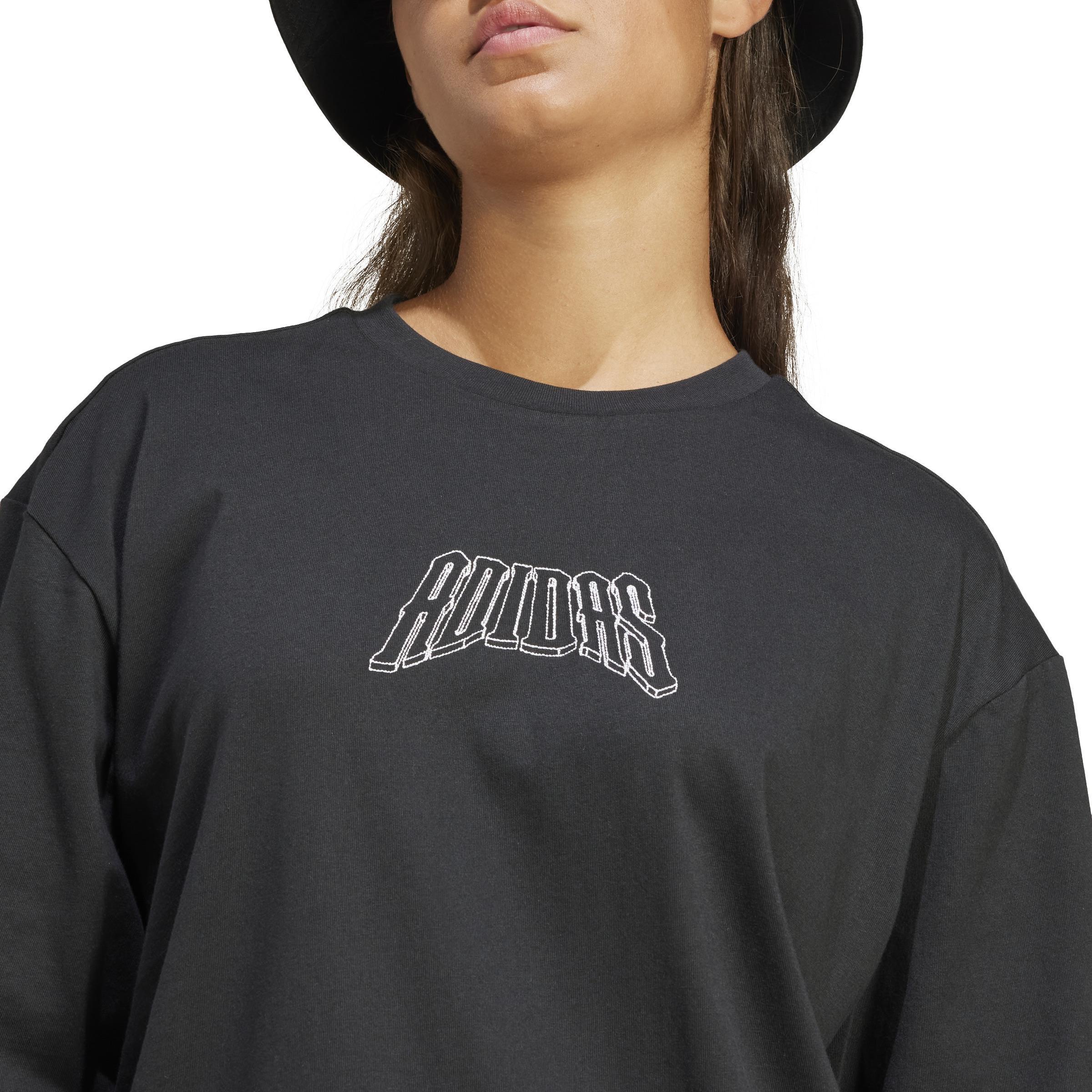 Band Merch Graphic Boyfriend T-Shirt, Black, A901_ONE, large image number 5