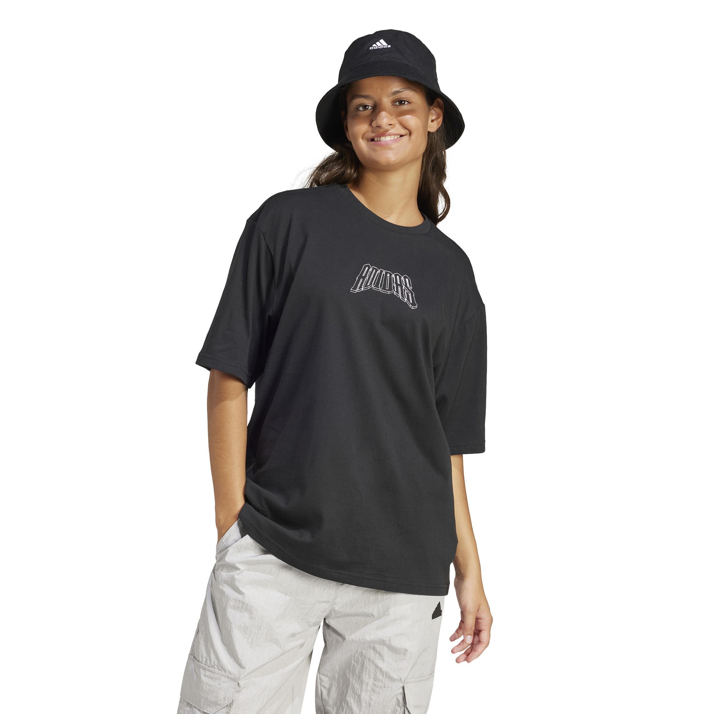 Band Merch Graphic Boyfriend T-Shirt, Black, A901_ONE, large image number 9