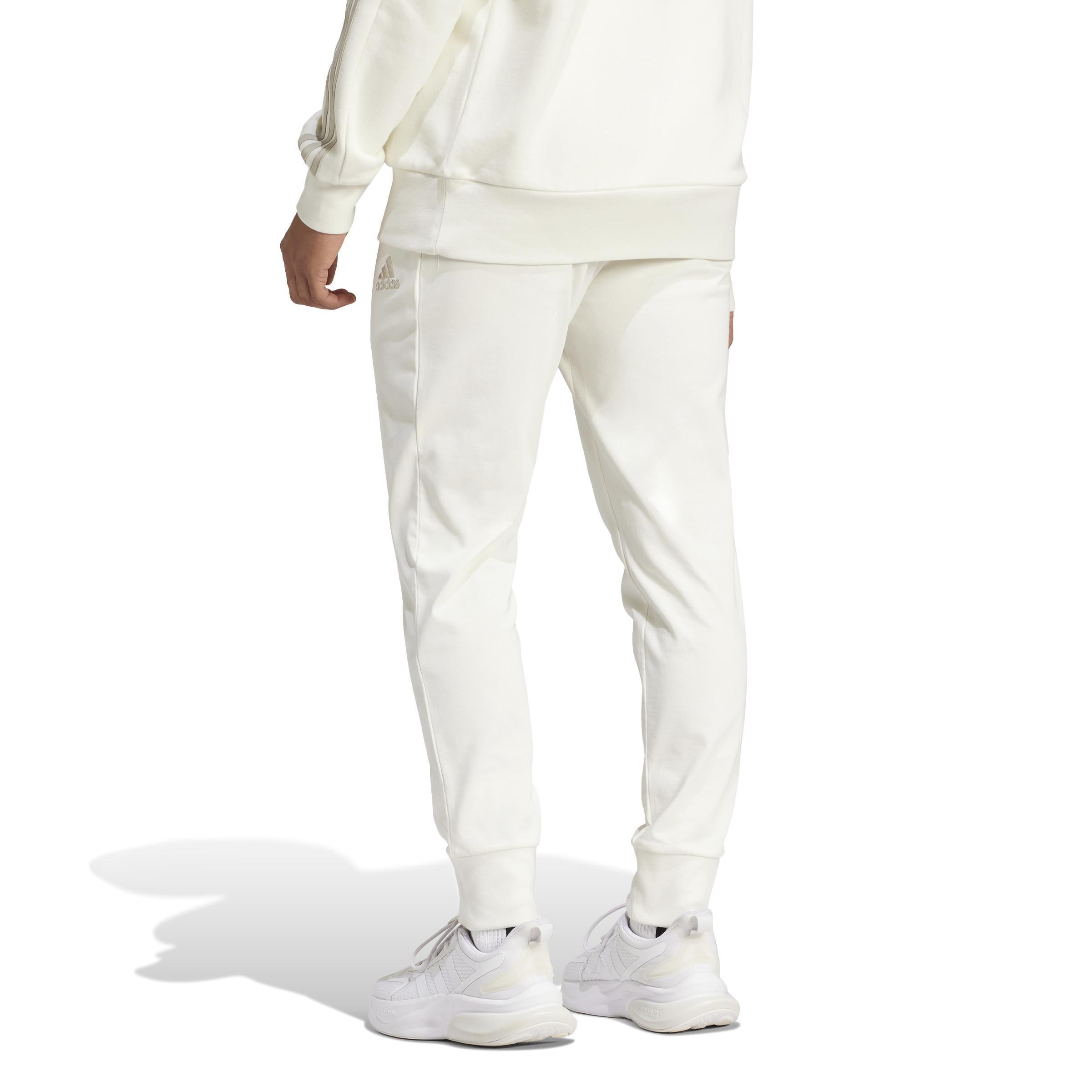Essentials Single Jersey Tapered Cuff Joggers, White, , large image number 2