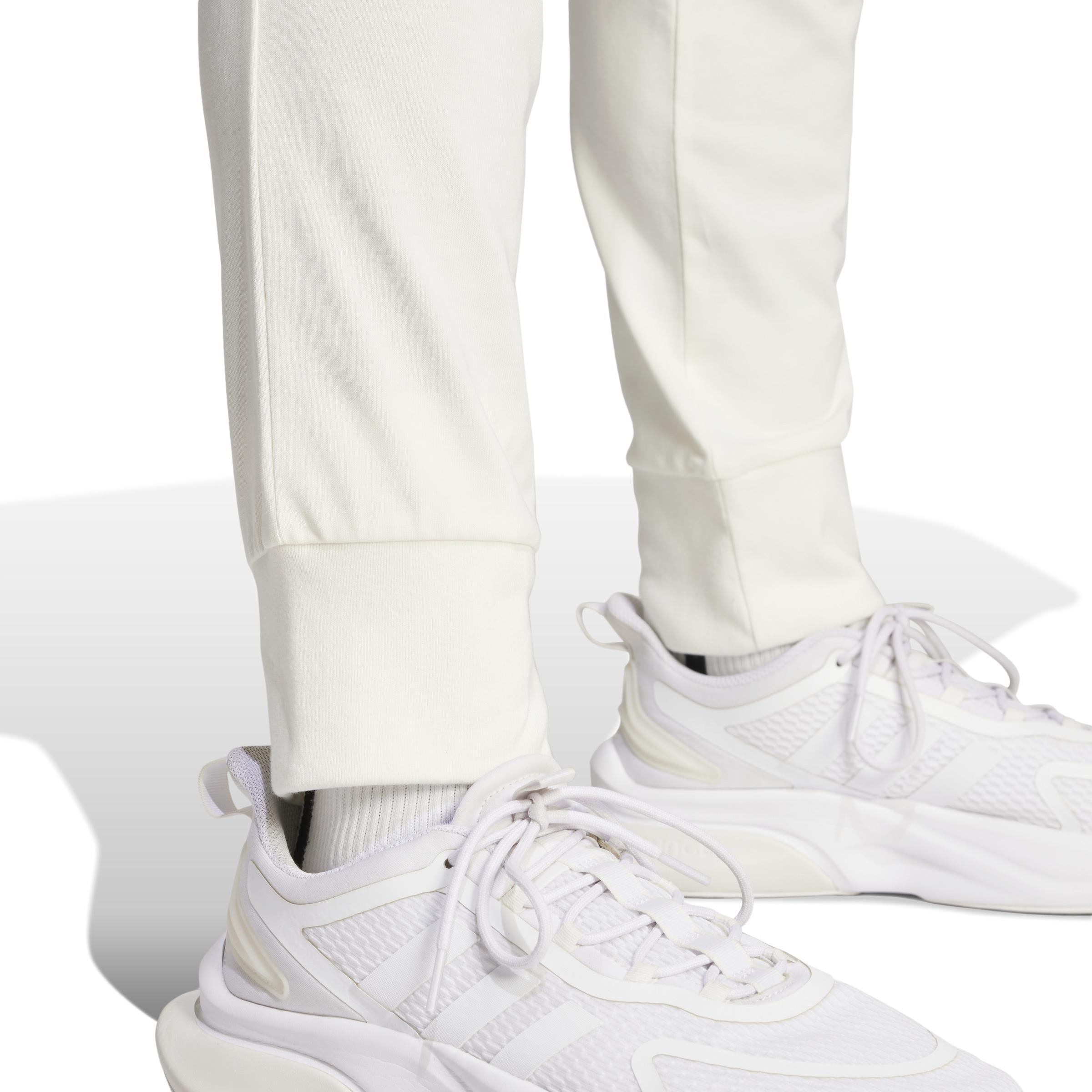 Essentials Single Jersey Tapered Cuff Joggers, White, , large image number 4