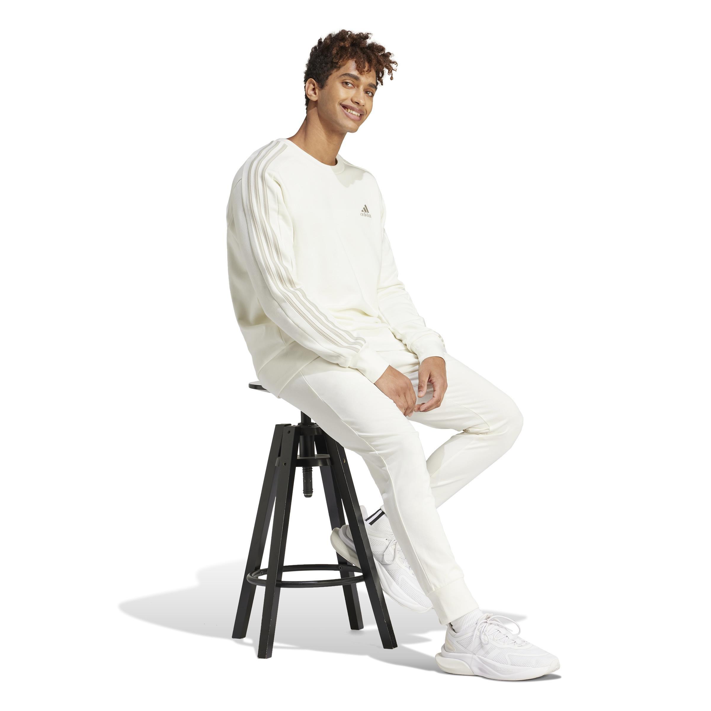 Essentials Single Jersey Tapered Cuff Joggers, White, , large image number 7