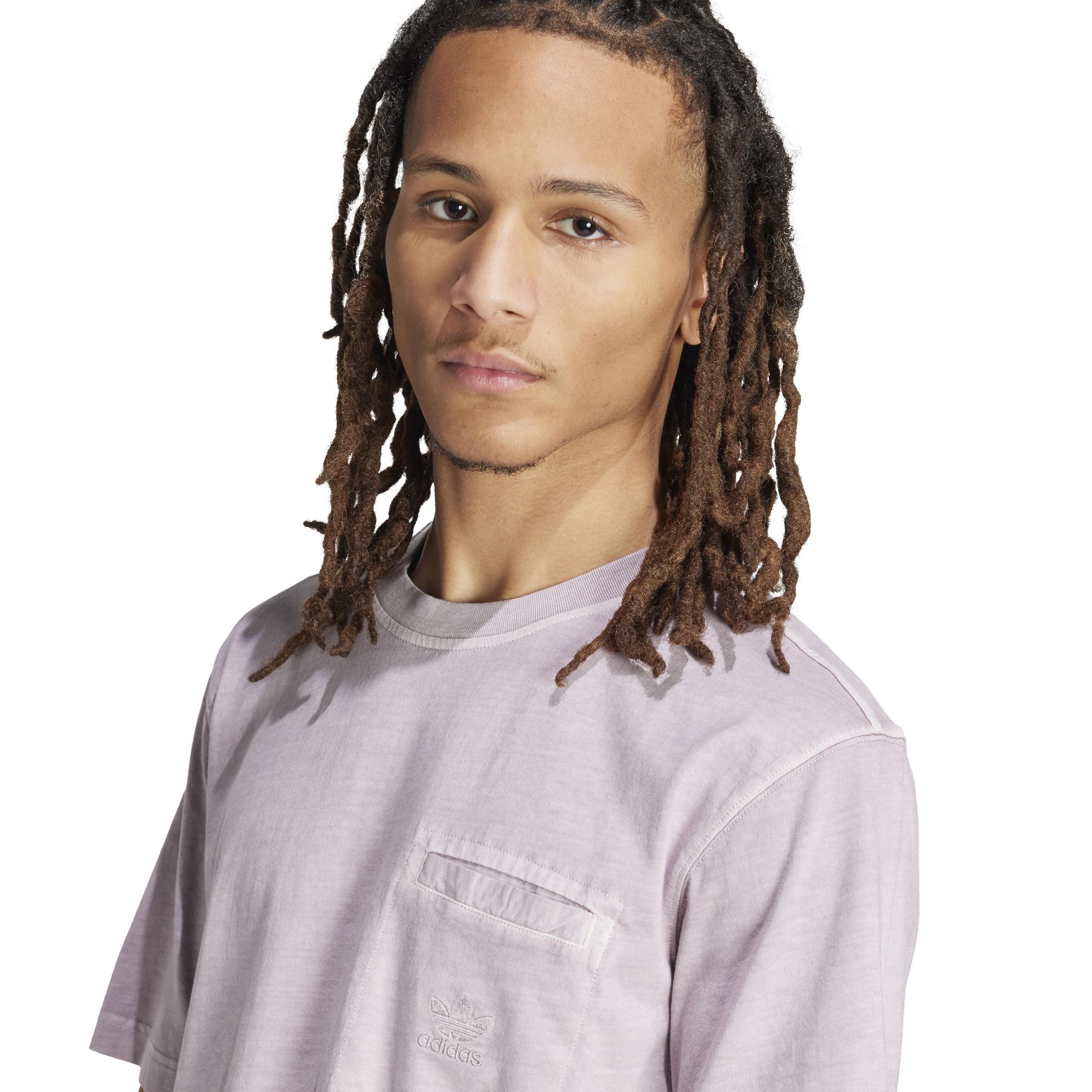 Trefoil Essentials + Dye Pocket T-Shirt, Purple, A901_ONE, large image number 4