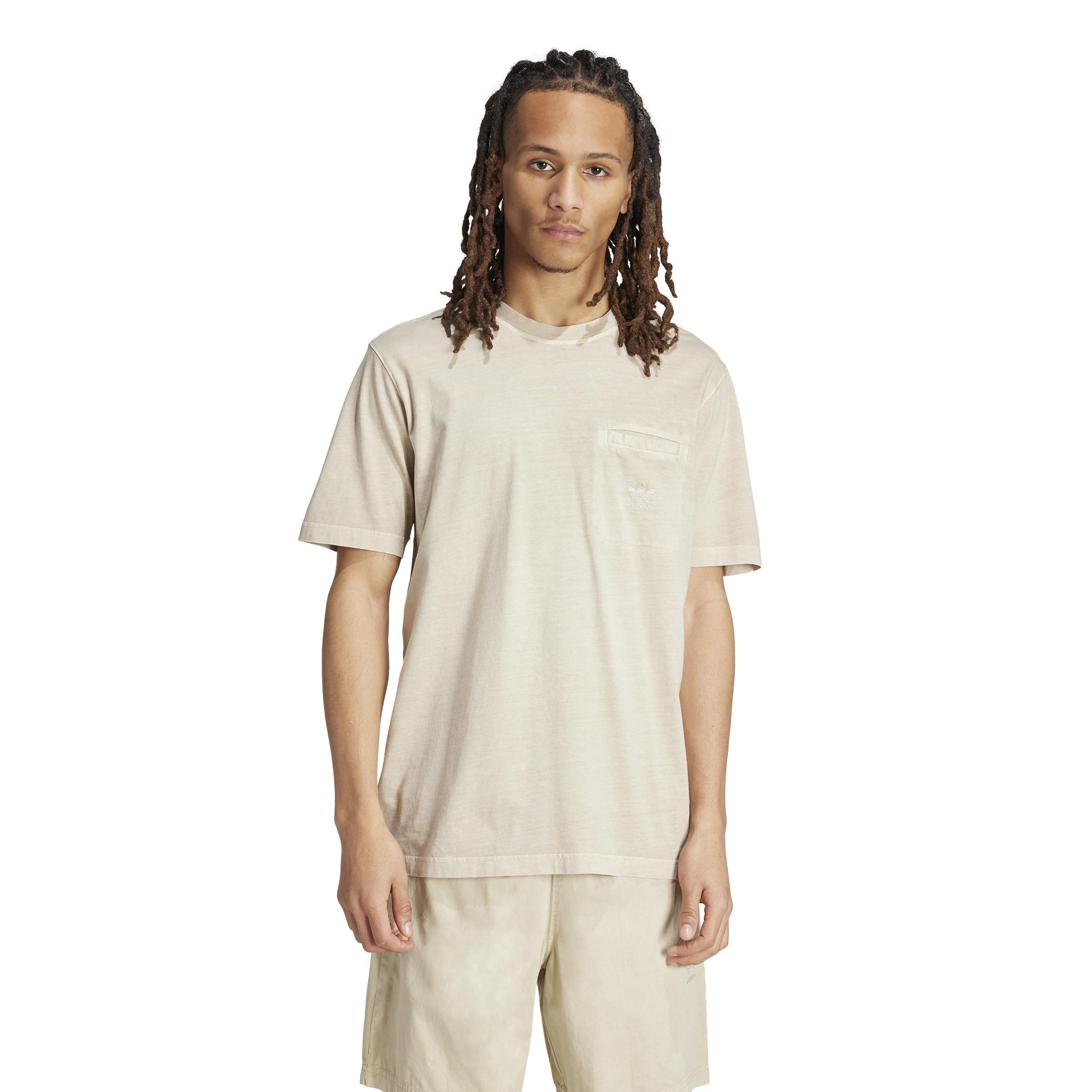 Trefoil Essentials + Dye Pocket T-Shirt, Beige, A901_ONE, large image number 6