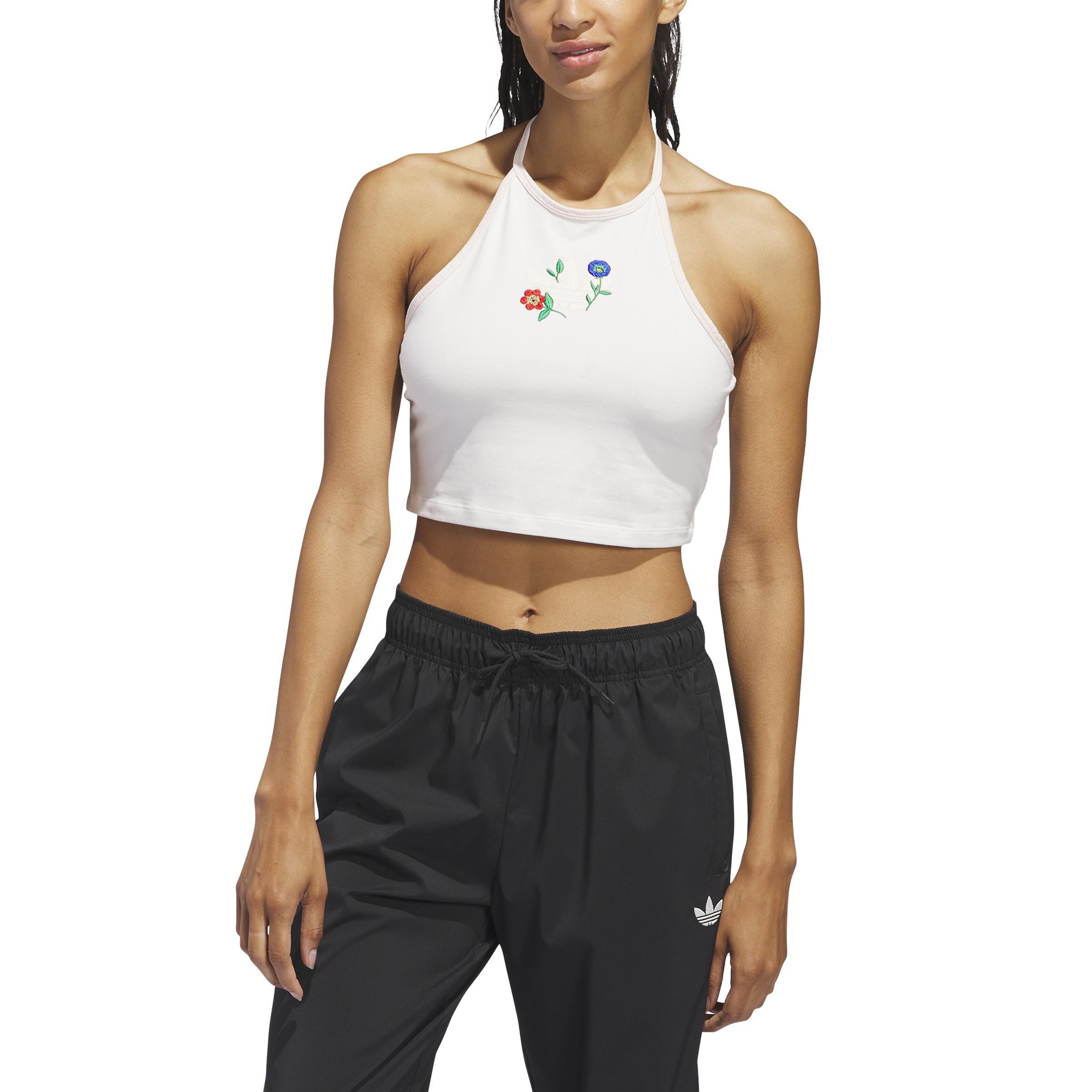 Fashion Graphics Floral Halter Neck Top, White, A901_ONE, large image number 0