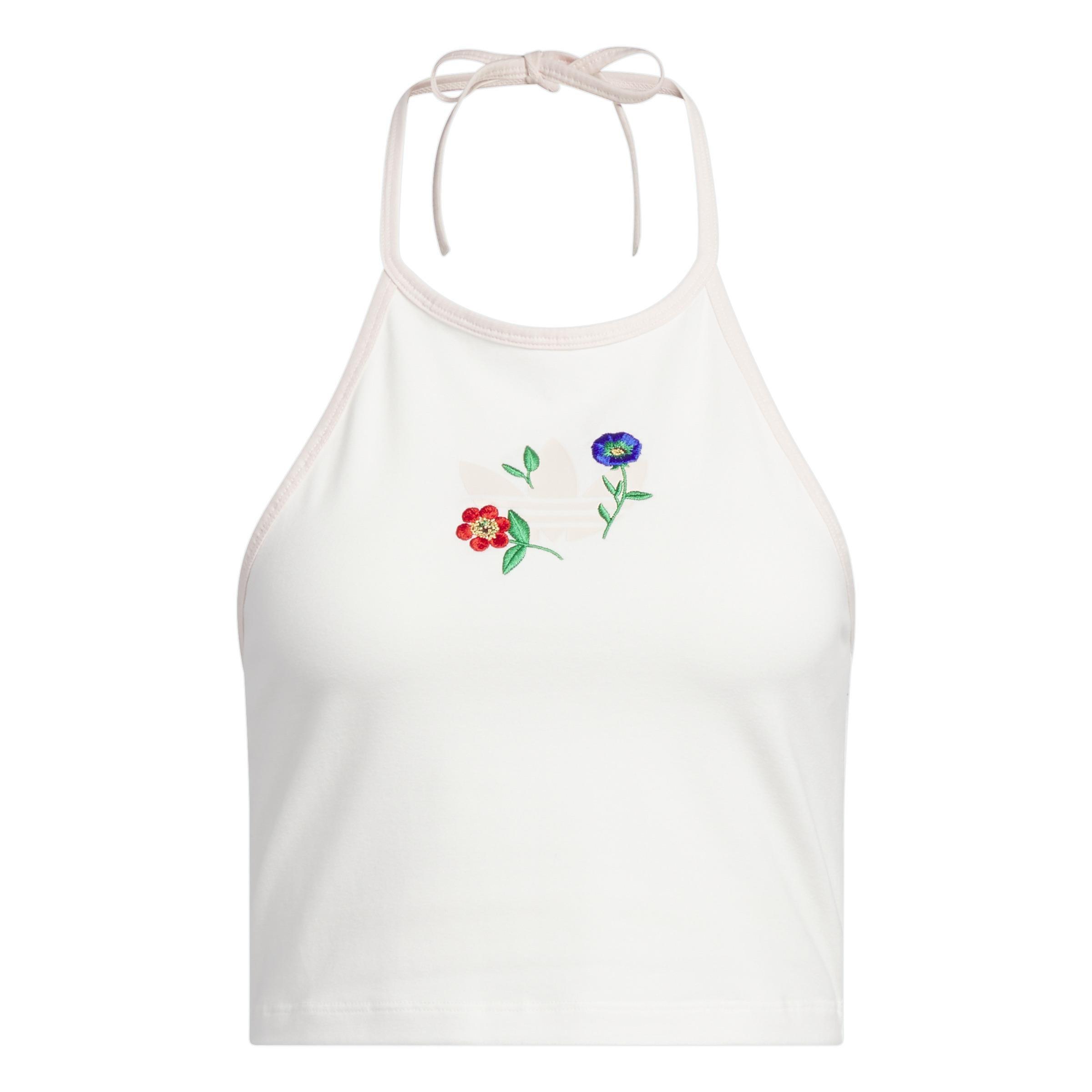 Fashion Graphics Floral Halter Neck Top, White, A901_ONE, large image number 1