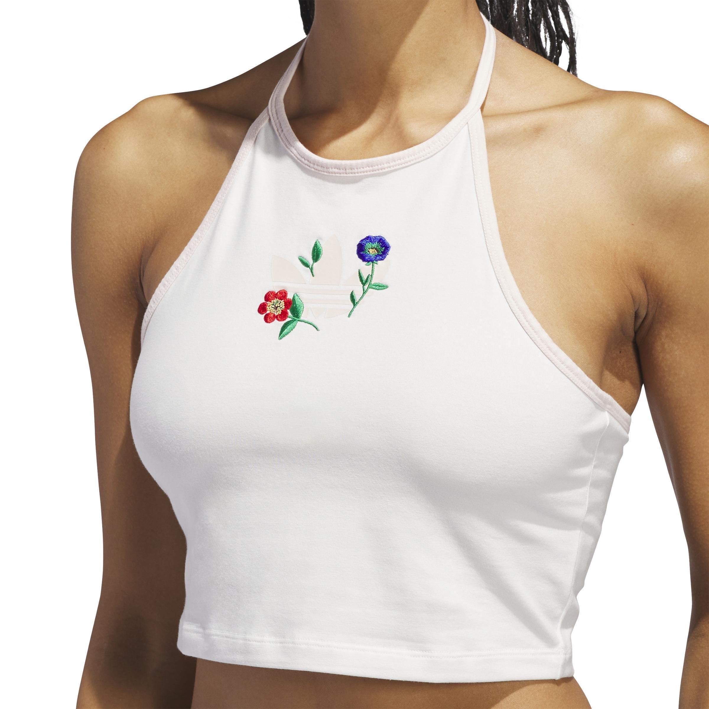 Fashion Graphics Floral Halter Neck Top, White, A901_ONE, large image number 4