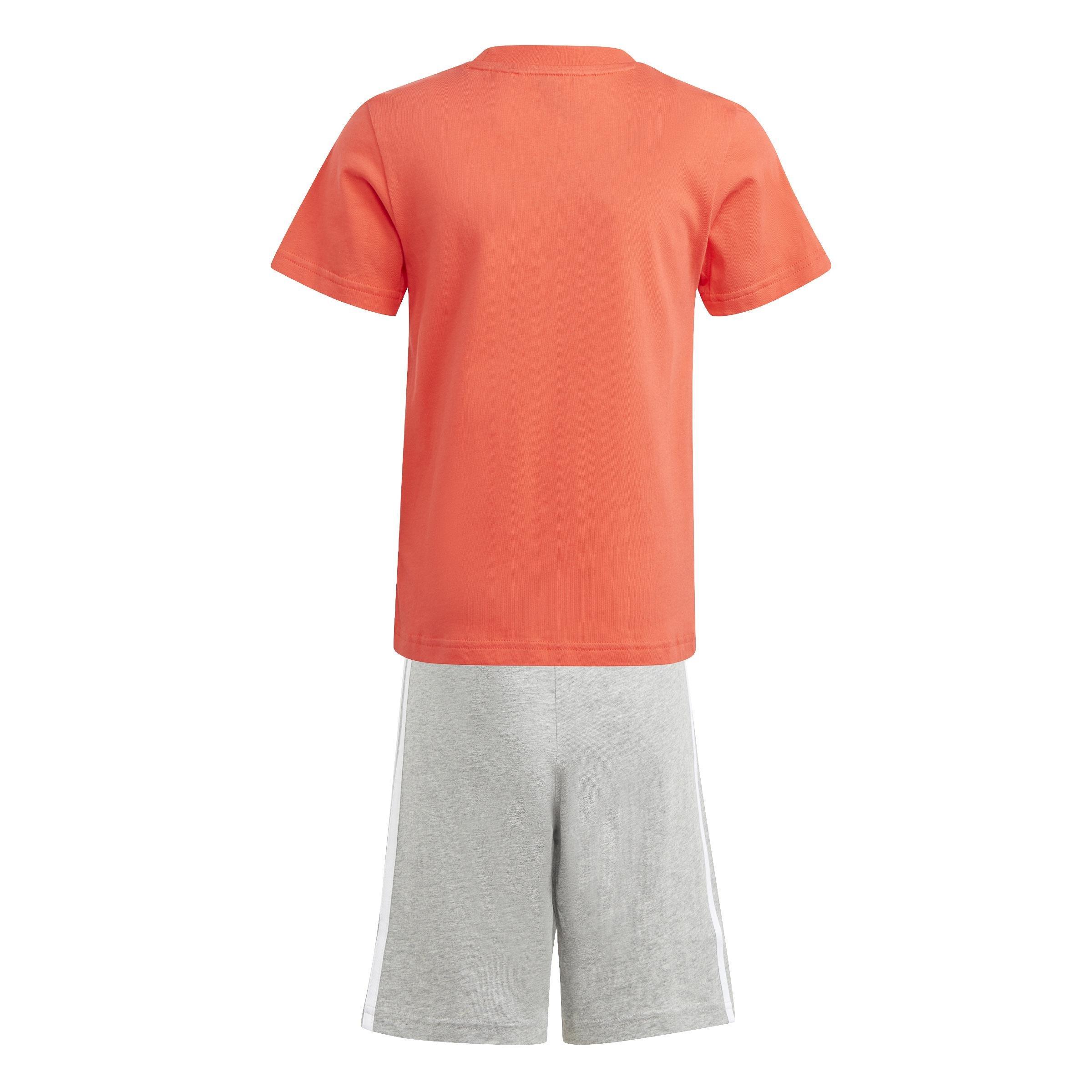 Unisex Kids Essentials 3-Stripes Tee And Shorts Set, Red, , large image number 1