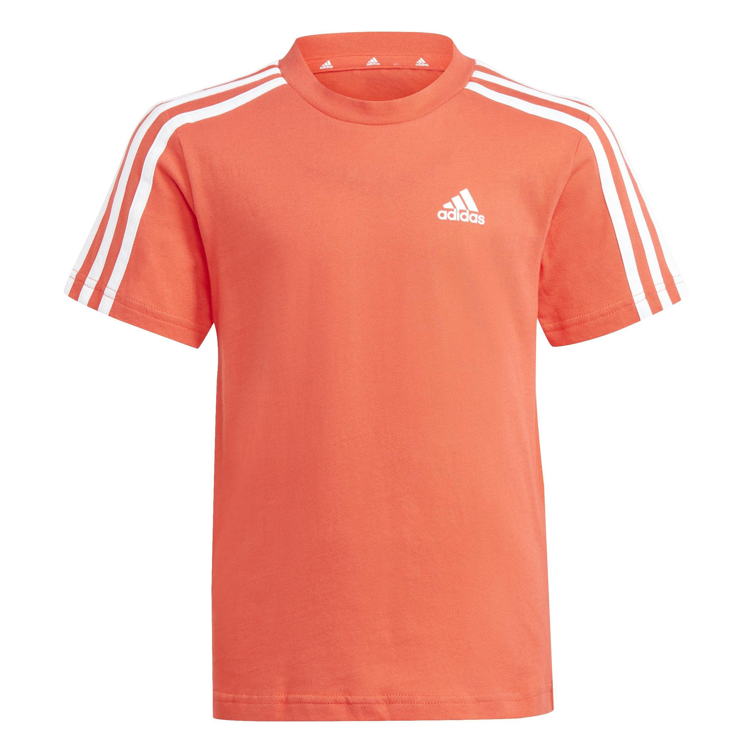 Unisex Essentials 3-Stripes Tee And Shorts Set, Red, A901_ONE, large image number 6