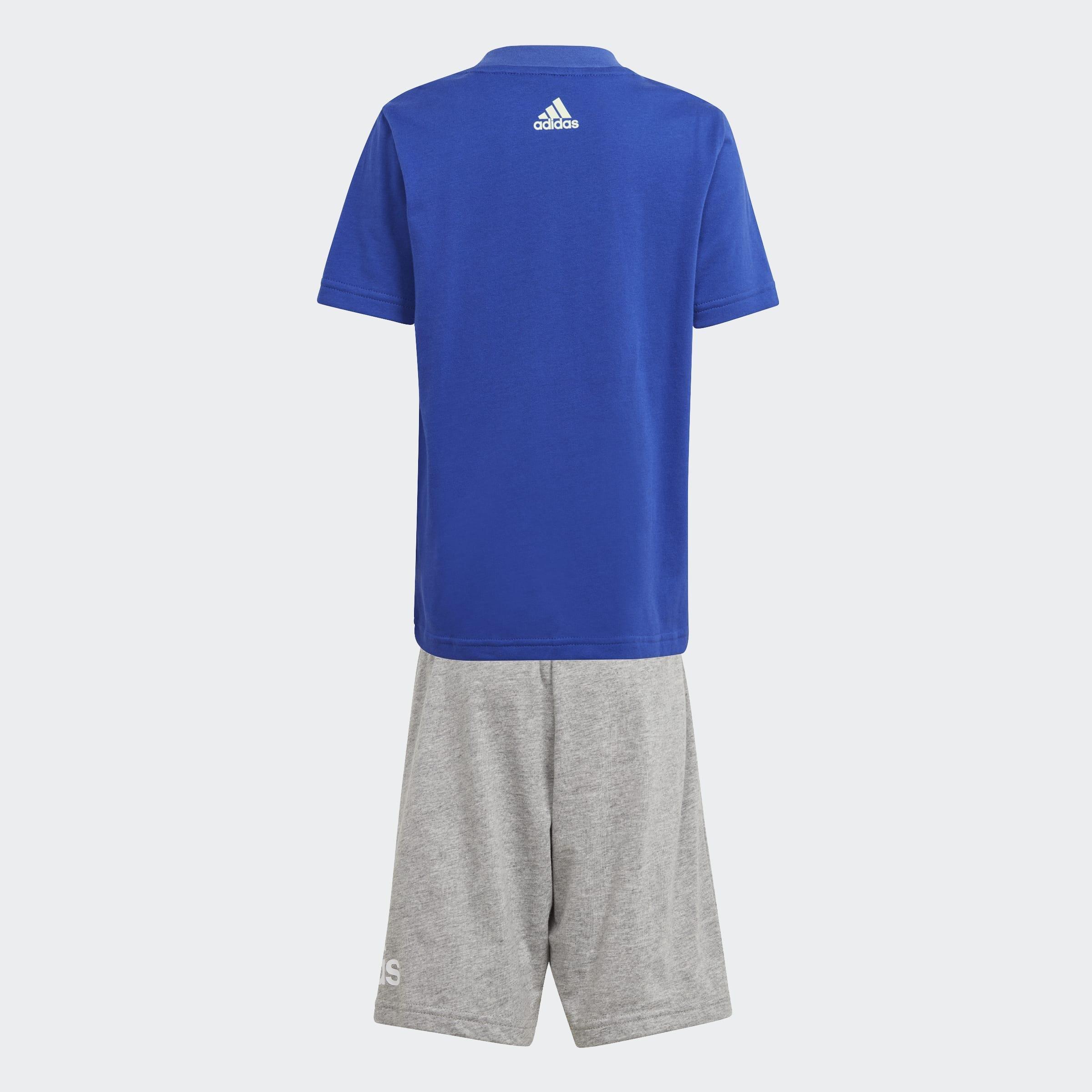 Unisex Kids Essentials Logo Tee And Short Set, Blue, A901_ONE, large image number 1