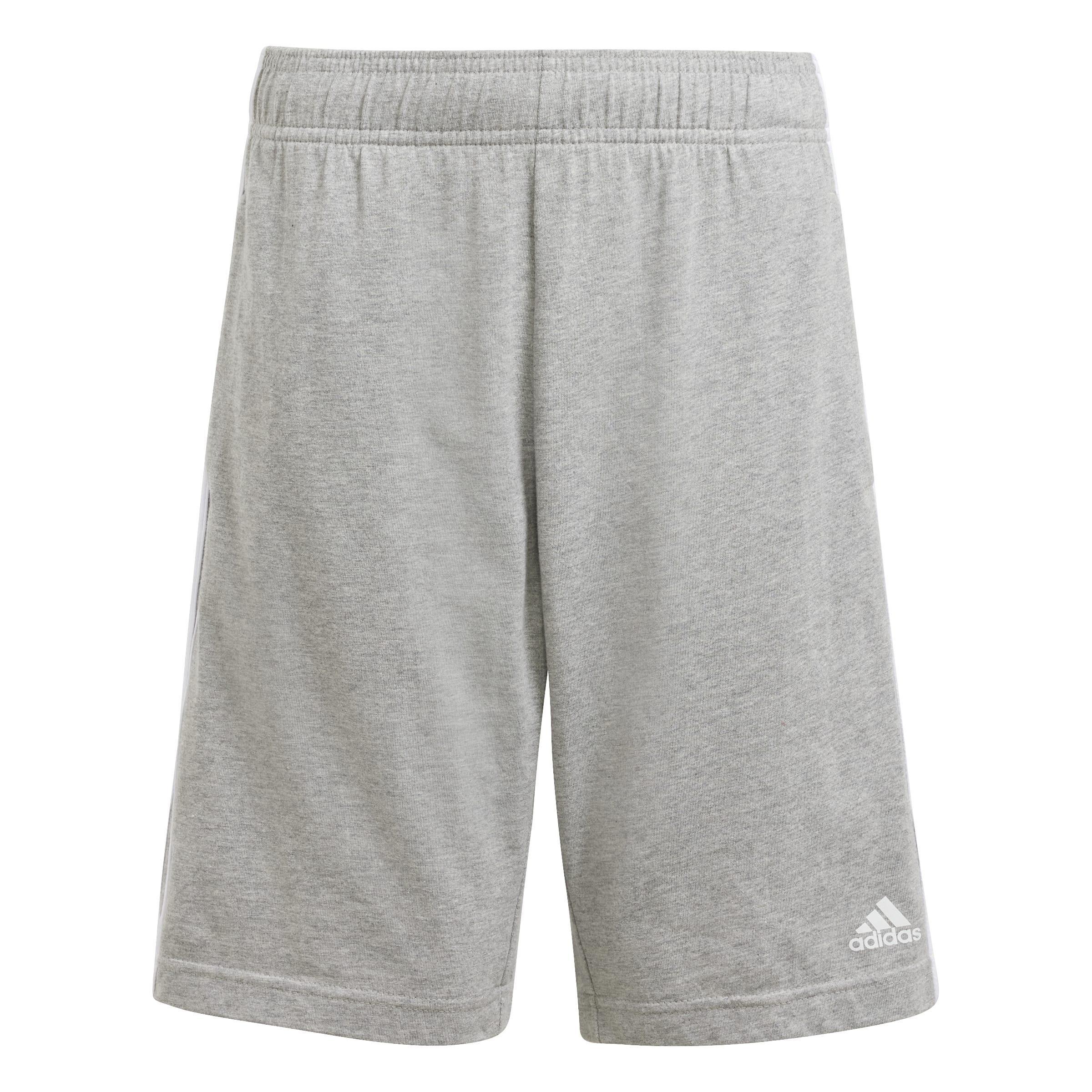 Unisex Kids Essentials 3-Stripes Knit Shorts, Grey, , large image number 1