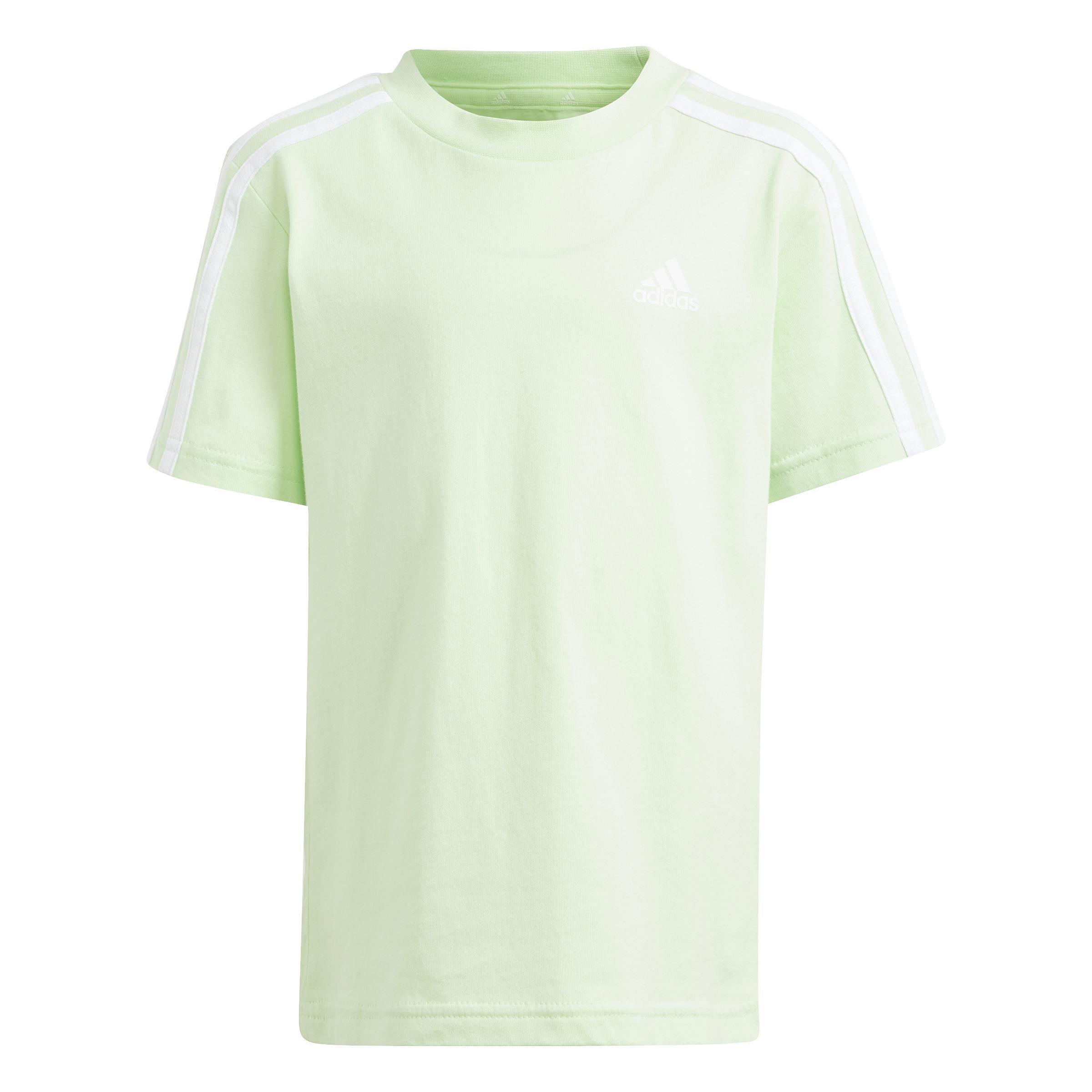 Unisex Kids Essentials 3-Stripes Cotton T-Shirt, Green, , large image number 1