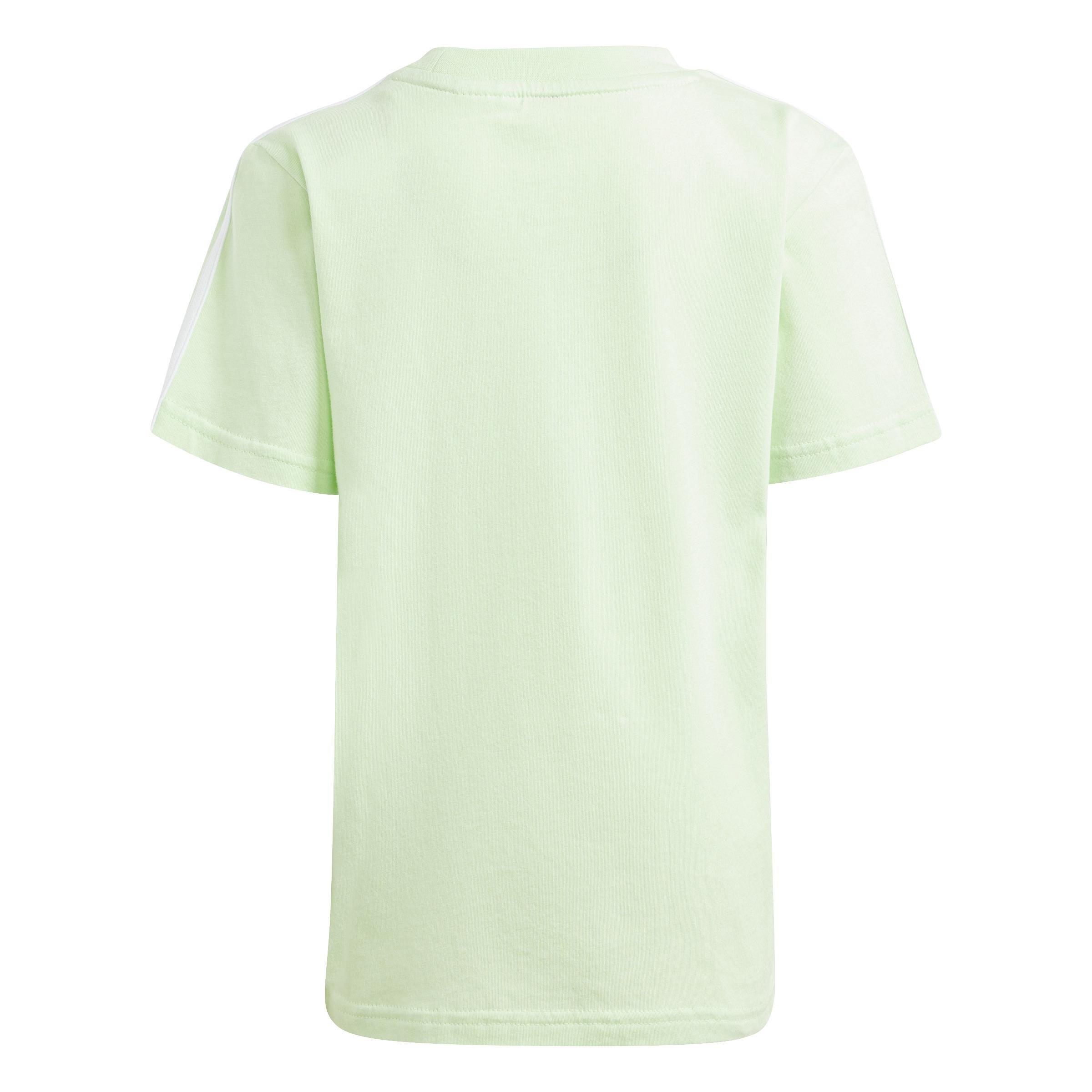 Unisex Kids Essentials 3-Stripes Cotton T-Shirt, Green, , large image number 2