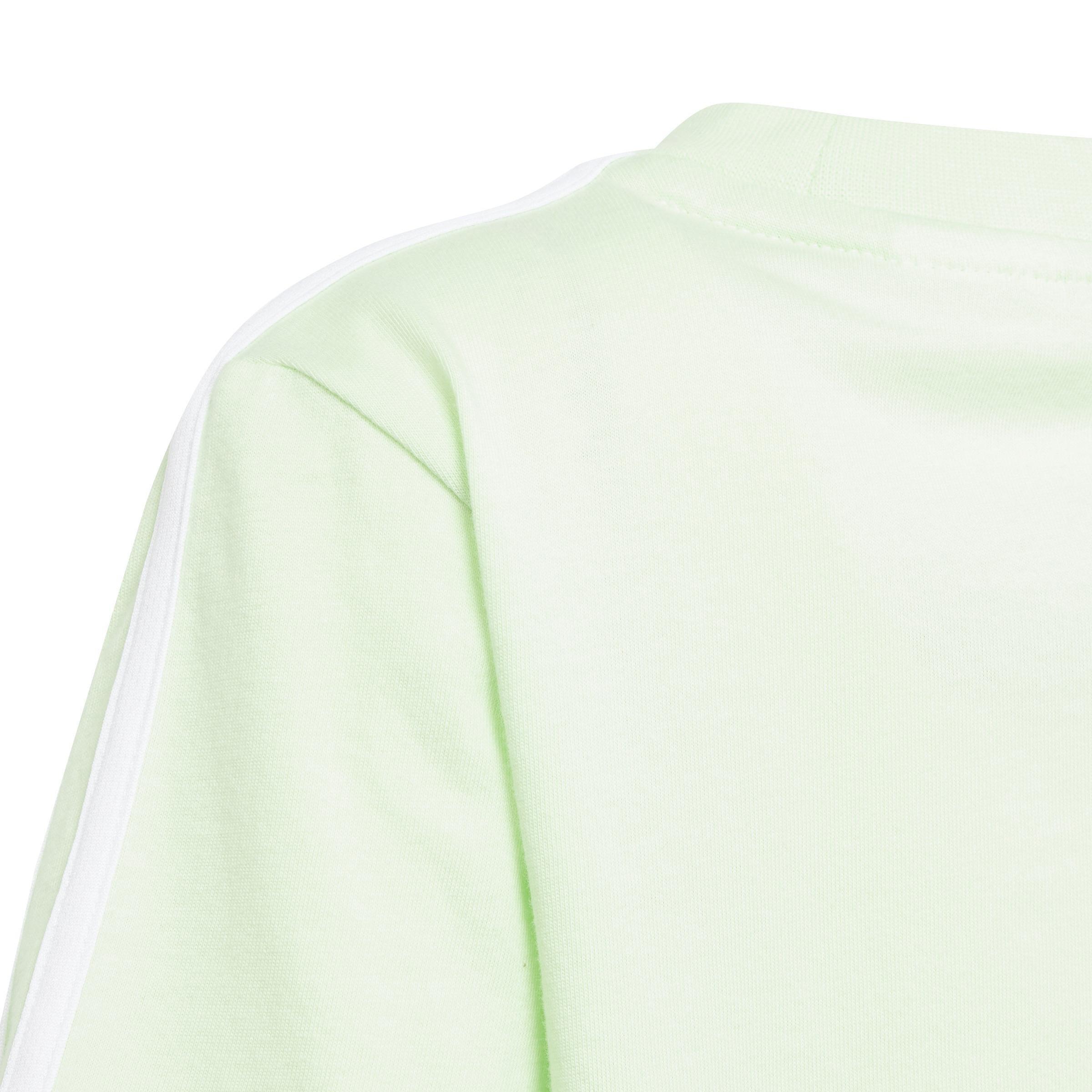 Unisex Kids Essentials 3-Stripes Cotton T-Shirt, Green, , large image number 3