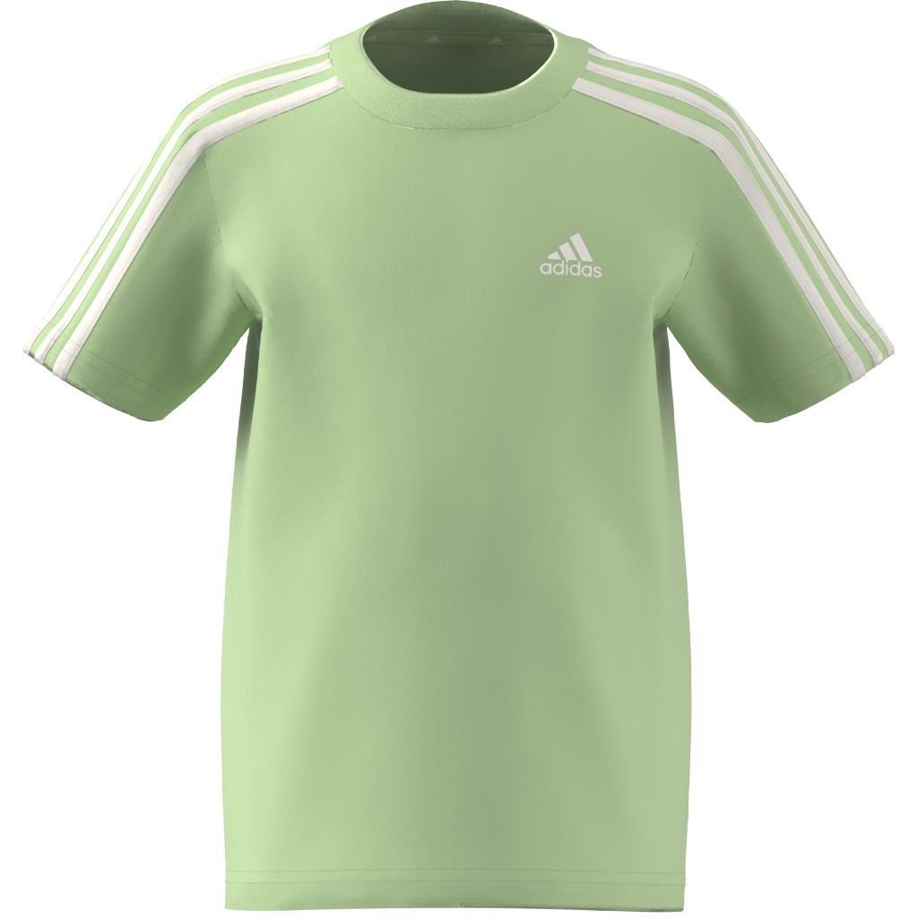 Unisex Kids Essentials 3-Stripes Cotton T-Shirt, Green, , large image number 6